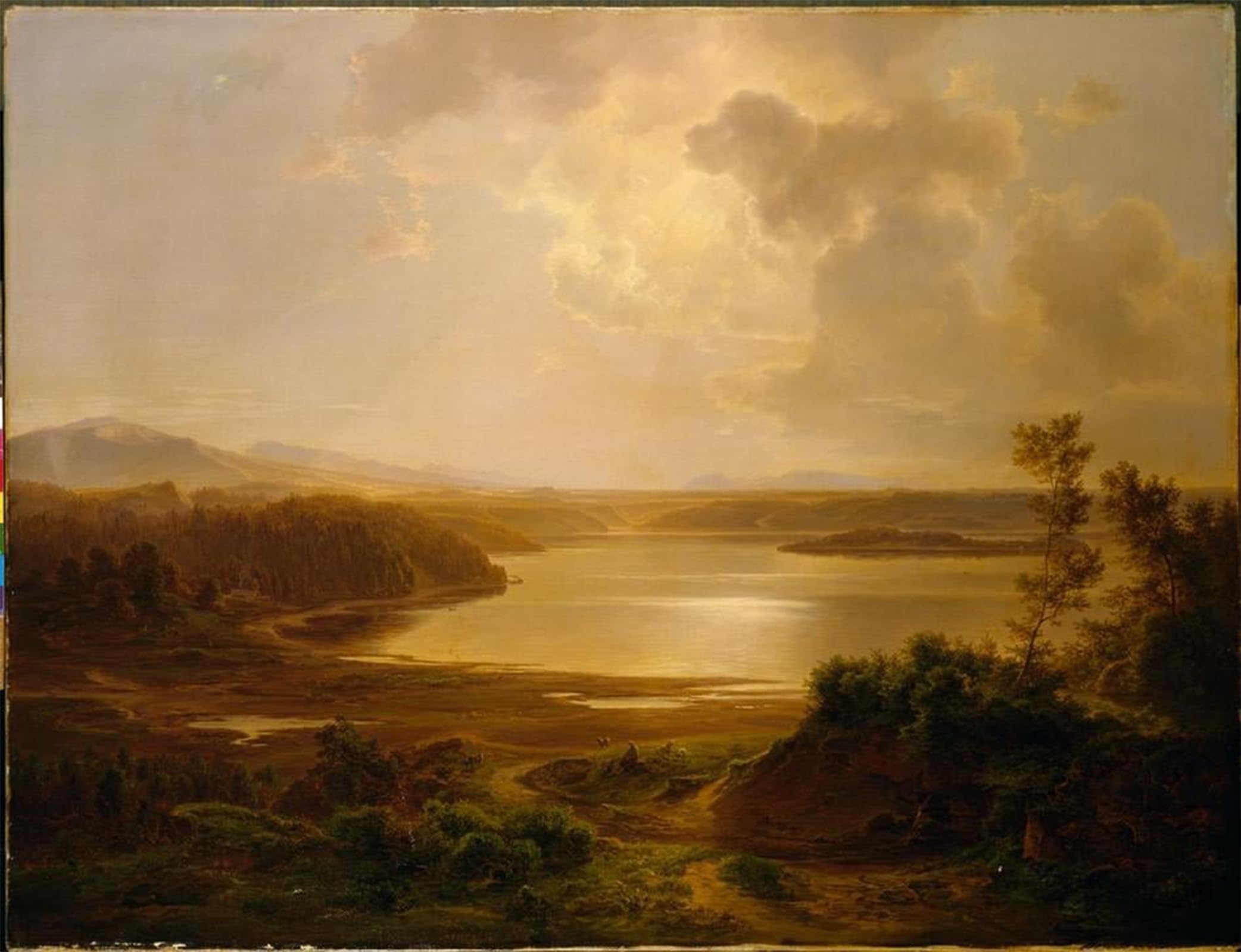ARTXLXXBN Famous Prints Artwork Pictures Poster Painting Art Italienische Landschaft by Carl Morgenstern Artwork Landscape Pictures for Home Decor 60x90cm