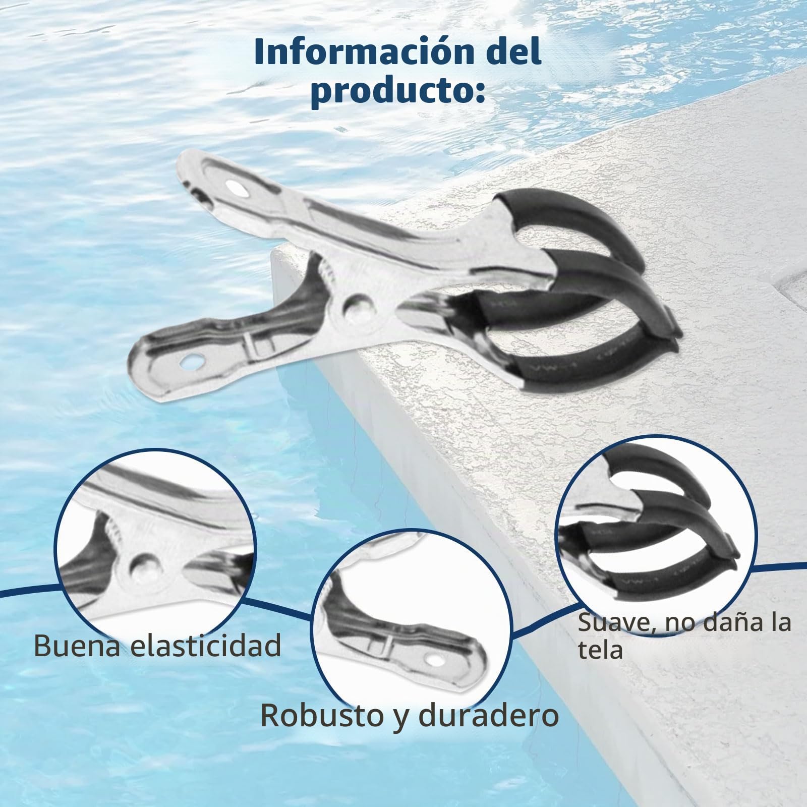 12 Piezas Abrazaderas Metálicas para Cubiertas de Piscinas, Abrazaderas con Película Protectora, Abrazaderas para Piscinas Elevadas, Abrazaderas para Pegado, Fotografía, Lonas (12, Negro)