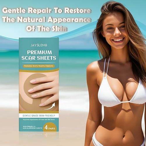 Miniatura 7 de Hojas de silicona para cicatrices de senos  4 pares de cintas de silicona reutilizables para cicatrices de pecho, promueve la curación y reduce la