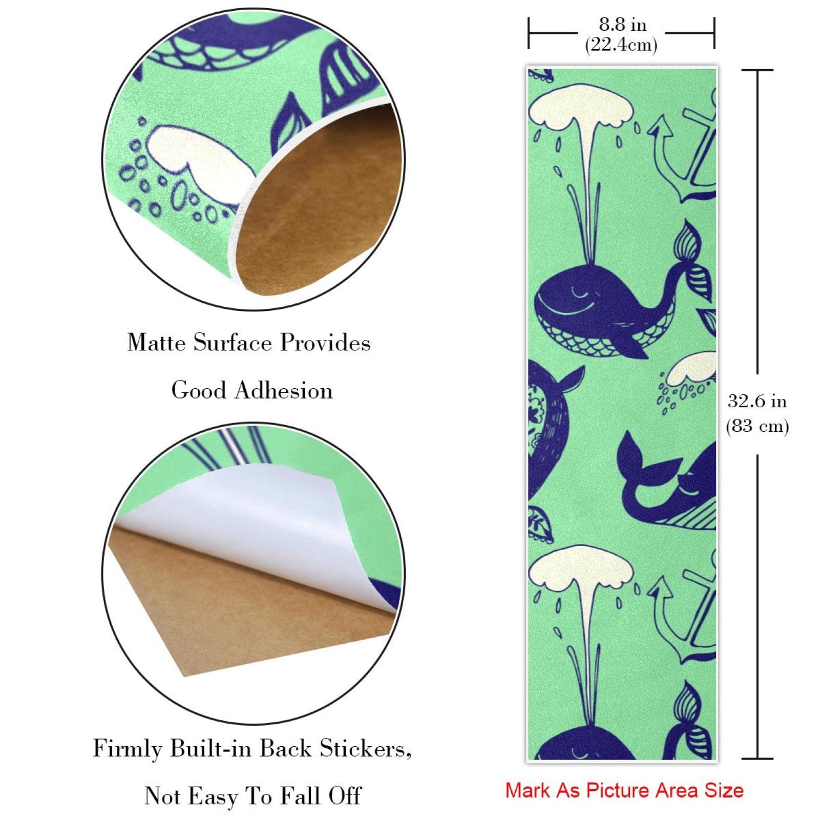 Funny Whales Lot de 2 feuilles de papier abrasif pour planche de skateboard et longboard