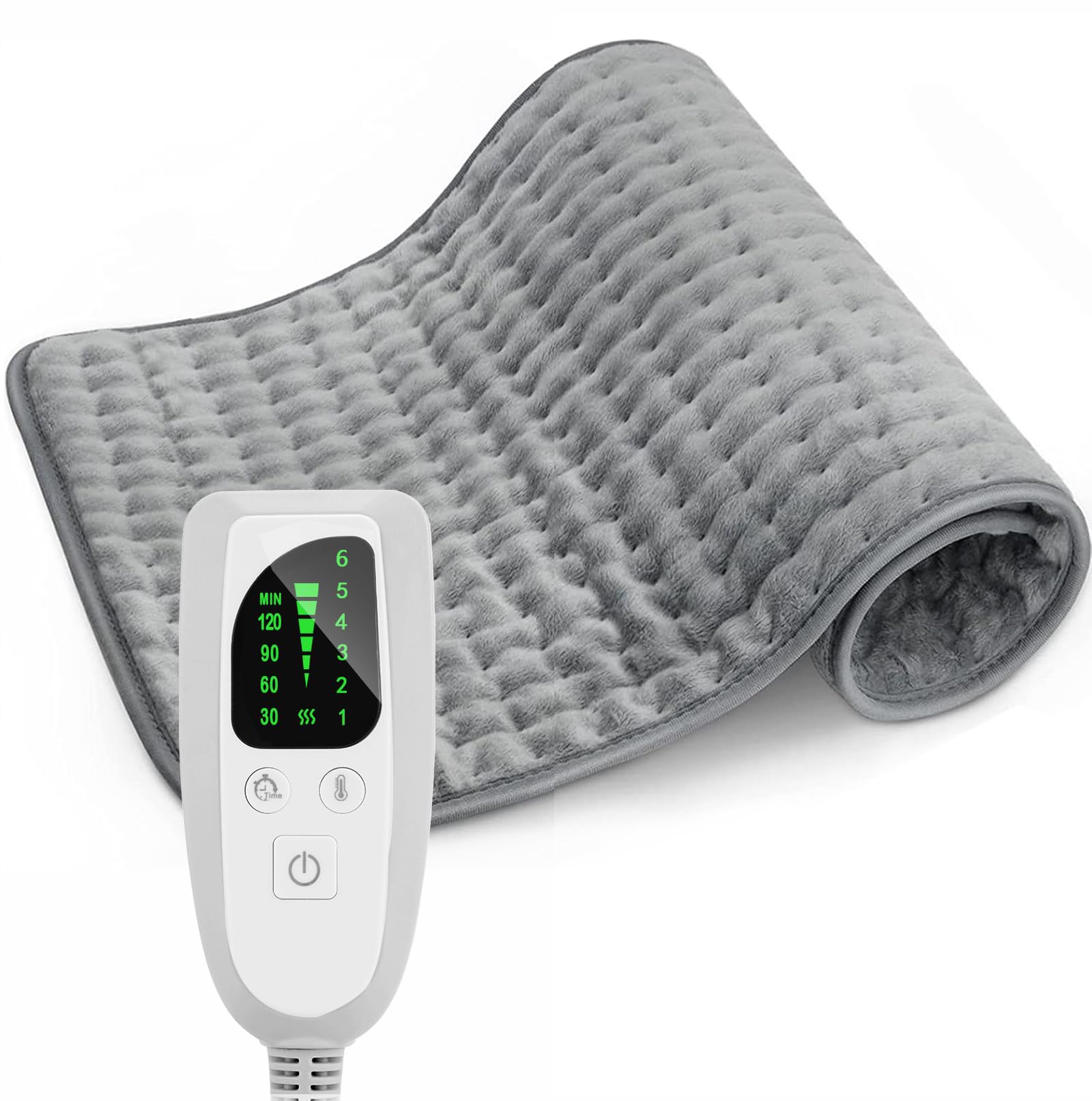 Termoforo Elettrico con 6 Livelli di Temperaturaa, Cuscino Termico Spegnimento, per schiena e addome, termoforo cervicale e spalle, Rapido Riscaldamento, Electro Block di sicurezza, (76x40cm)