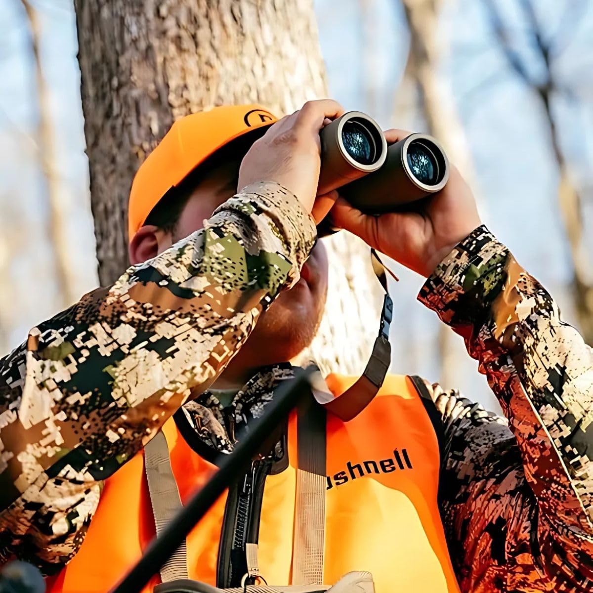 Bushnell Vault Lite Jumelles R3 10 x 42 avec harnais de poitrine Bino Système optique HD, lentilles entièrement multicouches, barrière EXO, étanchéité IPX7 – Jumelles pour l'observation des oiseaux et