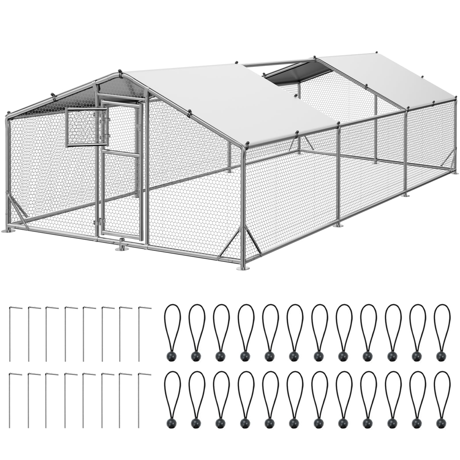Sylviera 20x10x6.5FT Heavy Duty Chicken Coop