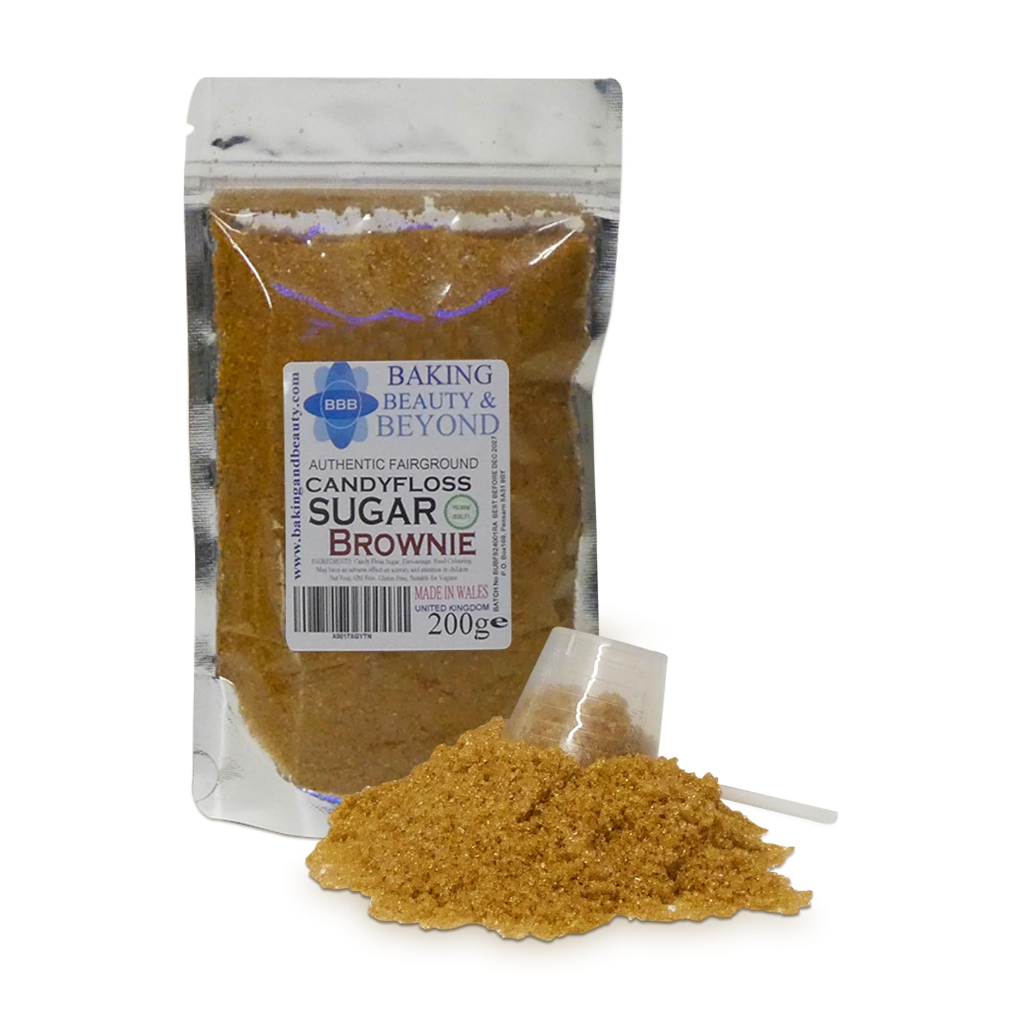 Baking Beauty and Beyond Premium Candy Floss Sugar 200g - Brownie Flavour