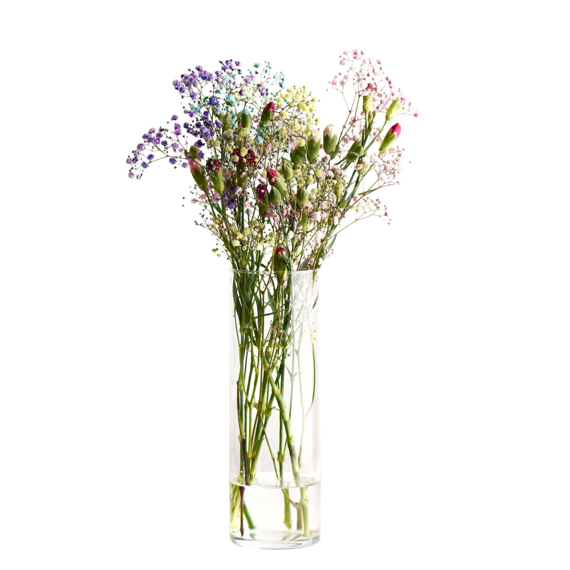 Krosno Flower Vase, 11,8 x 3,9 inch, Home Japandi Decor, Table Centerpiece, Crystalline Glass, Lead-Free, Dishwasher Safe, Made in Europe