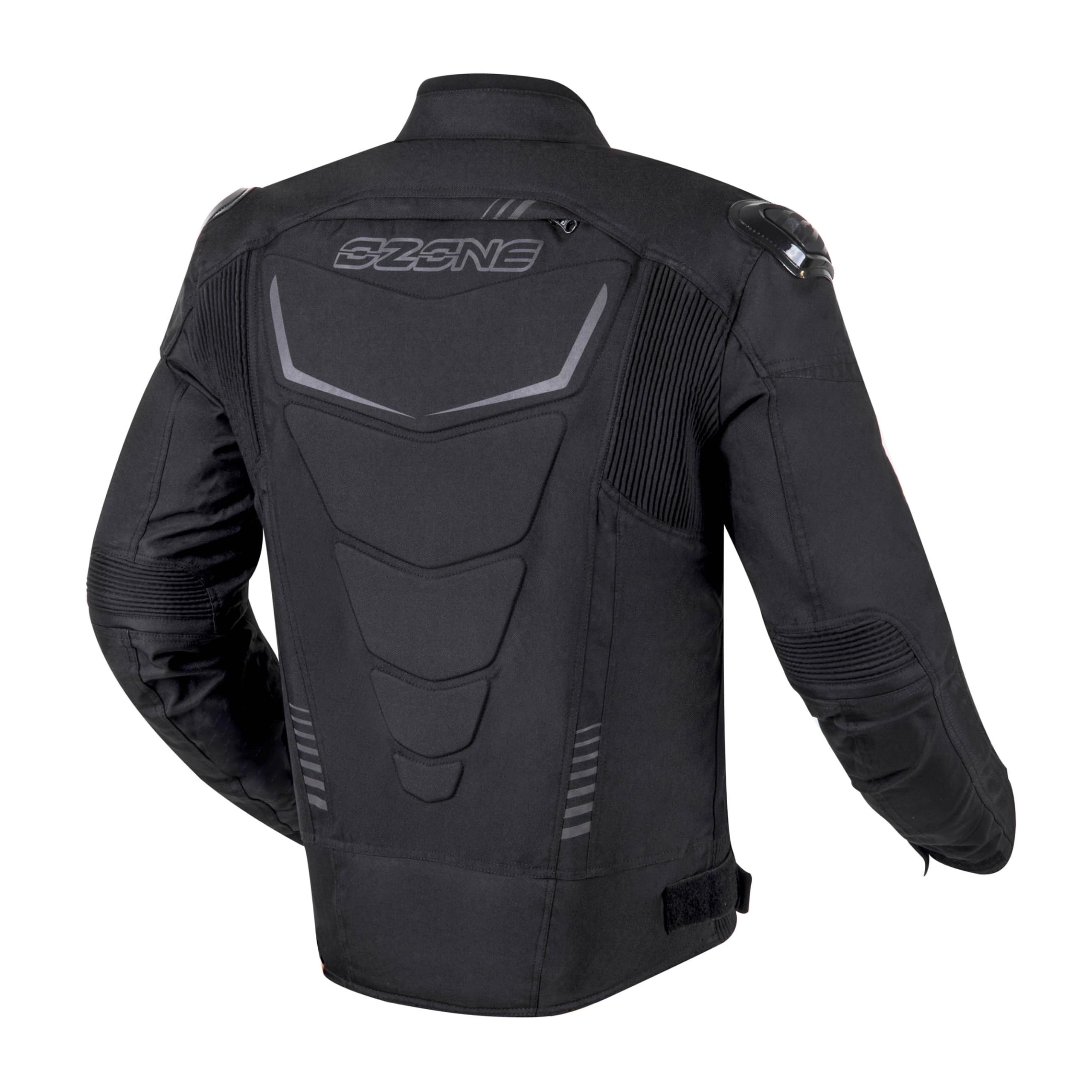 OZONE MOTO Pulse Giacca da Moto Uomo | Protezioni per Gomiti e Spalle | Membrana Impermeabile Rimovibile | Fodera Termica Removibile | Cursori spalle | 3 Canali di Ventilazione | Taglie fino a 7XL
