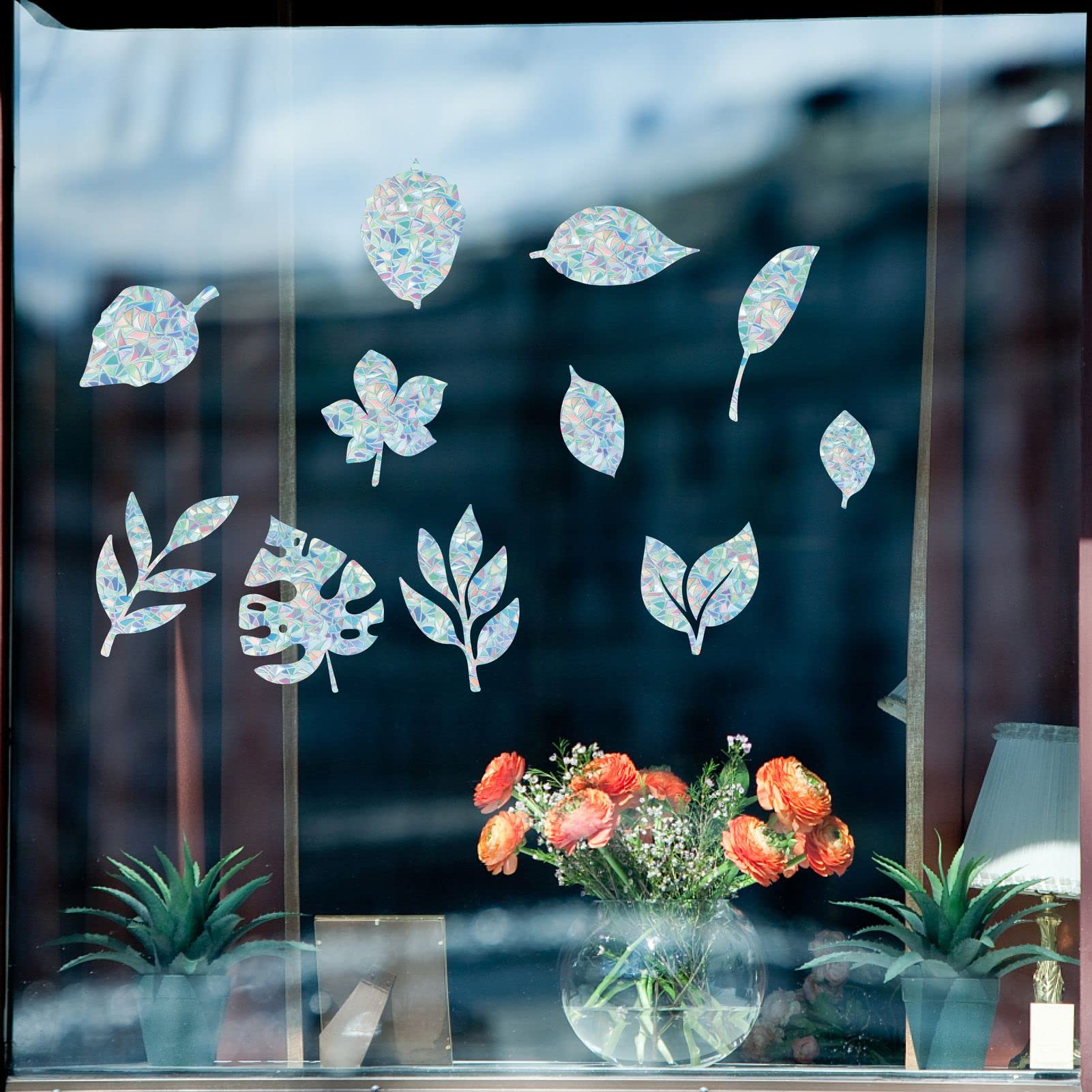 GORGECRAFT Fensteraufkleber Halloween – 12 Stück, 6 Designs, Statisch Haftend, Vogelschlag-sicher