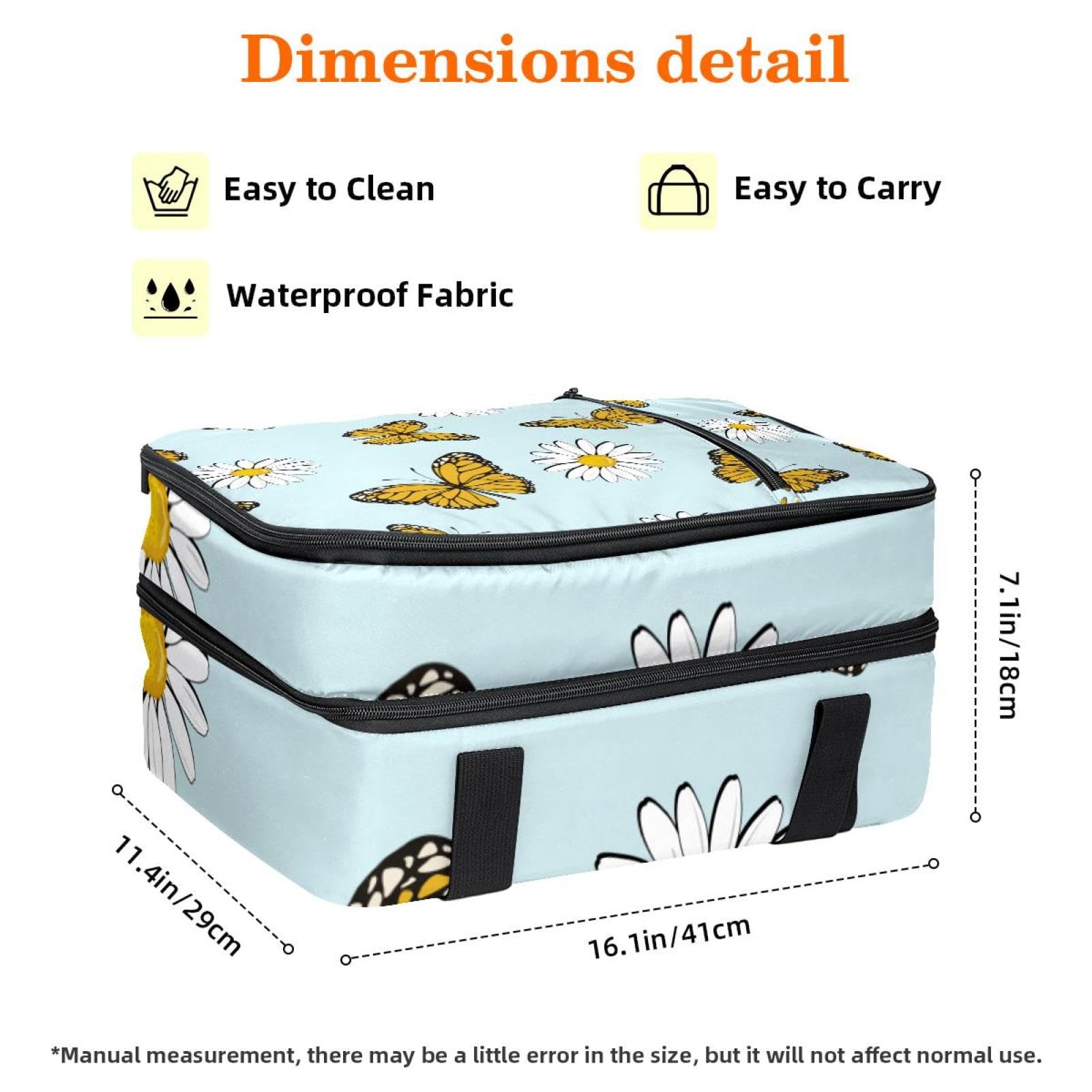 Grand sac à déjeuner isotherme pour homme et femme, double couche, étanche, étanche, réutilisable, sac fourre-tout pour le travail, l'école, le pique-nique, la plage, le camping, les voyages, papillon