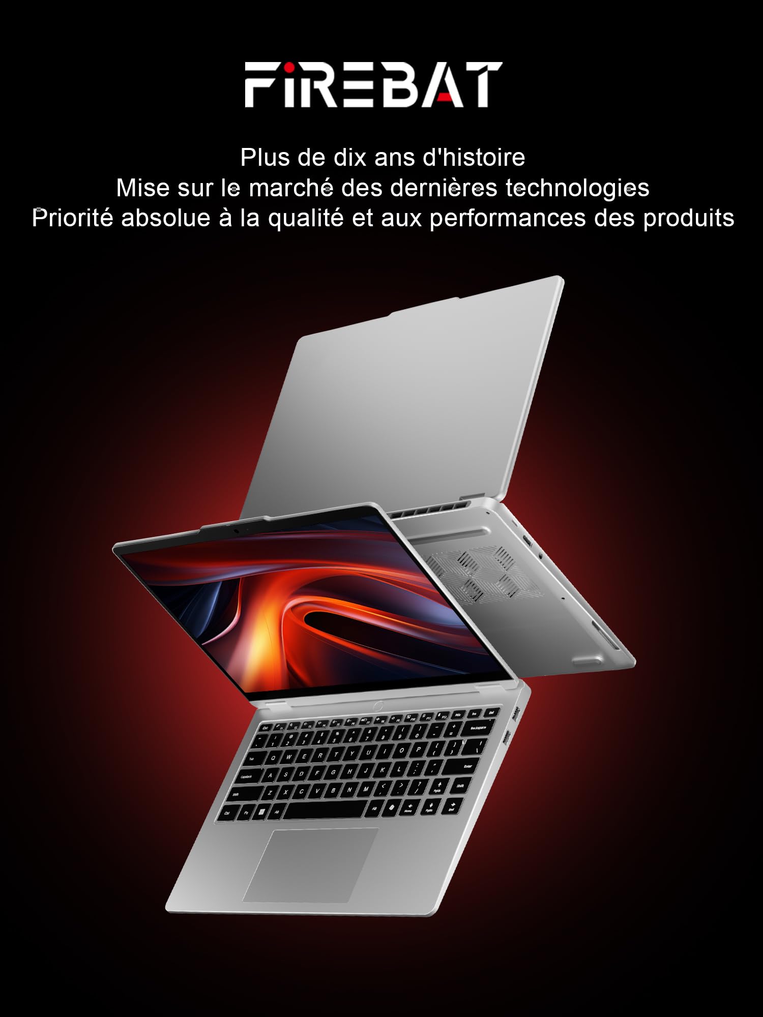 Ordinateur portable, écran QHD+de14 pouces (2880x1800), processeur AMD Ryzen 7 H255 (8 cœurs/16 threads, jusqu'à 4,9GHz),32GoLPDDR5,SSD1To (extensible jusqu'à 8 To)lecteur d'empreintes digitales, gris