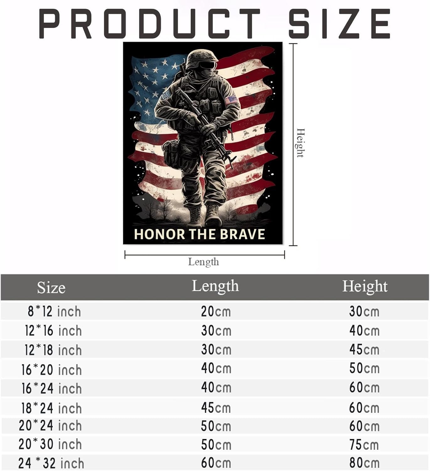 NSUAJOF Glory Soldier Diamond Painting Kits Veteran's Day Art Painting 5D DIY Full Round Drill Adults Beginners, Personalized Gifts for Family Friends Home Wall Decor 20x30 Inch
