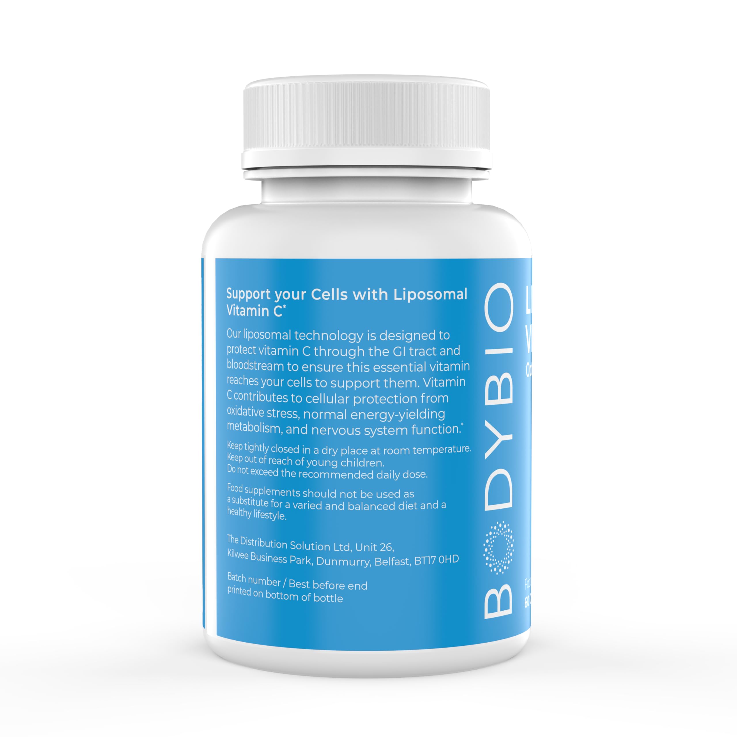 BodyBio Vitamine C Liposomale - 60 gélules (1 Mois) - Antioxydant Puissant pour Soutien Immunitaire & Santé Cellulaire - Acide Ascorbique Pur - Absorption Maximale - Végan