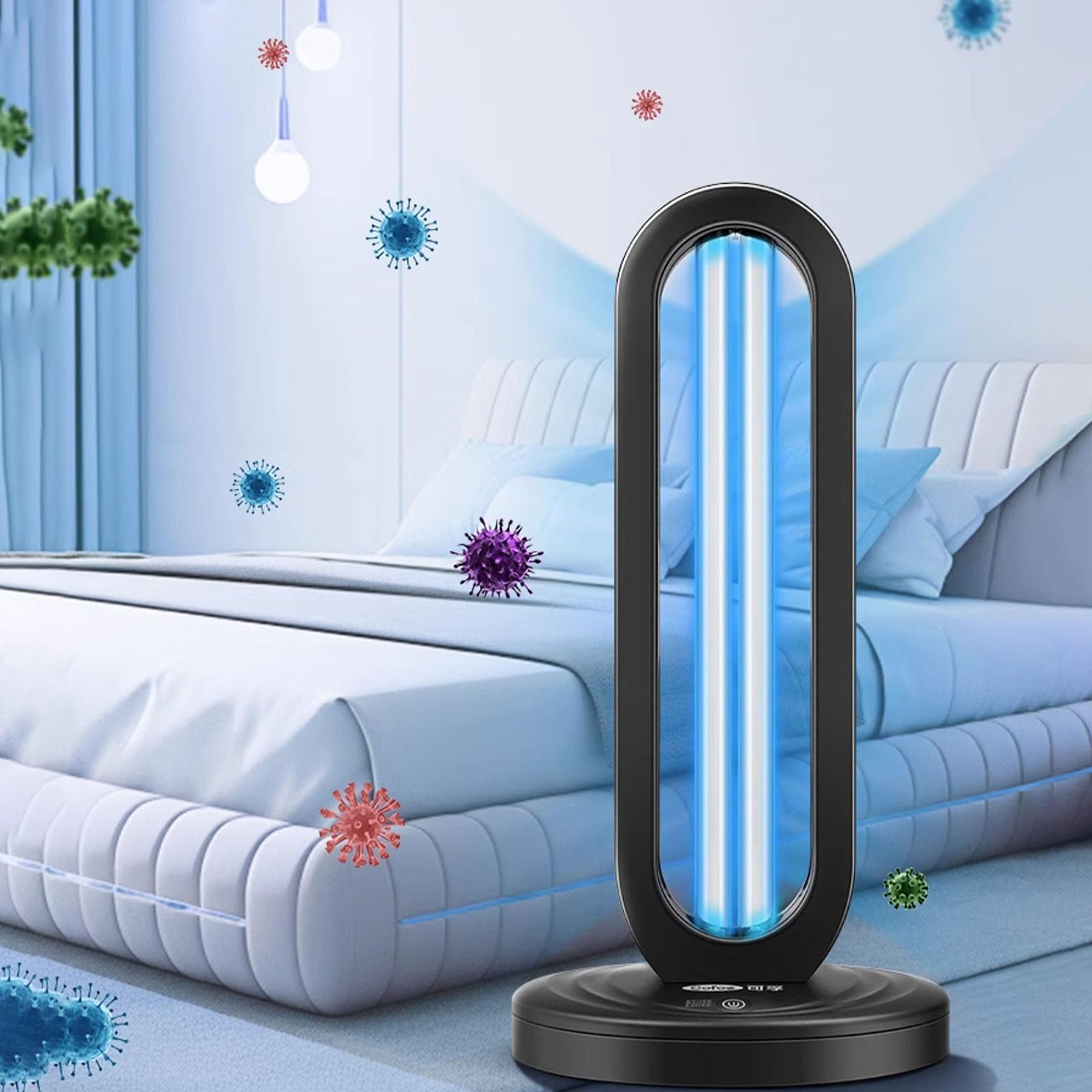 Luz Germicida De Ozono Uv, Temporizador De Control Remoto Germicida, Lámpara De Mesa De Desodorización, Esterilización Y Desinfección, Luz Uvc Limpieza /mascota, Temporización De 3 Velocidades, 38 W