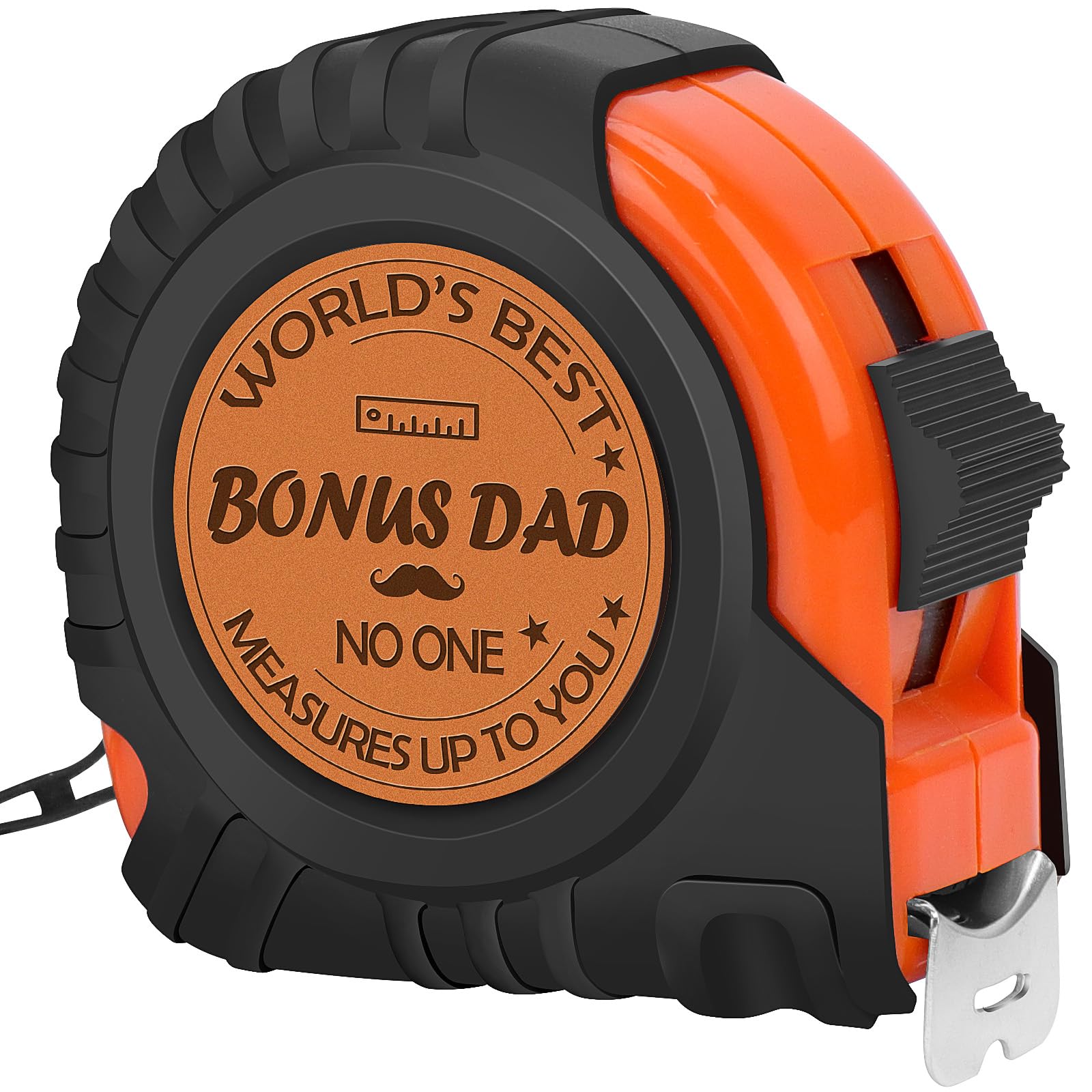 Gifts for Bonus Dad, Genuine Leather Engraved 25 FT Tape Measure Tool Gifts for Men, Stocking Stuffers Christmas Gift Father's Day Dad Gift from