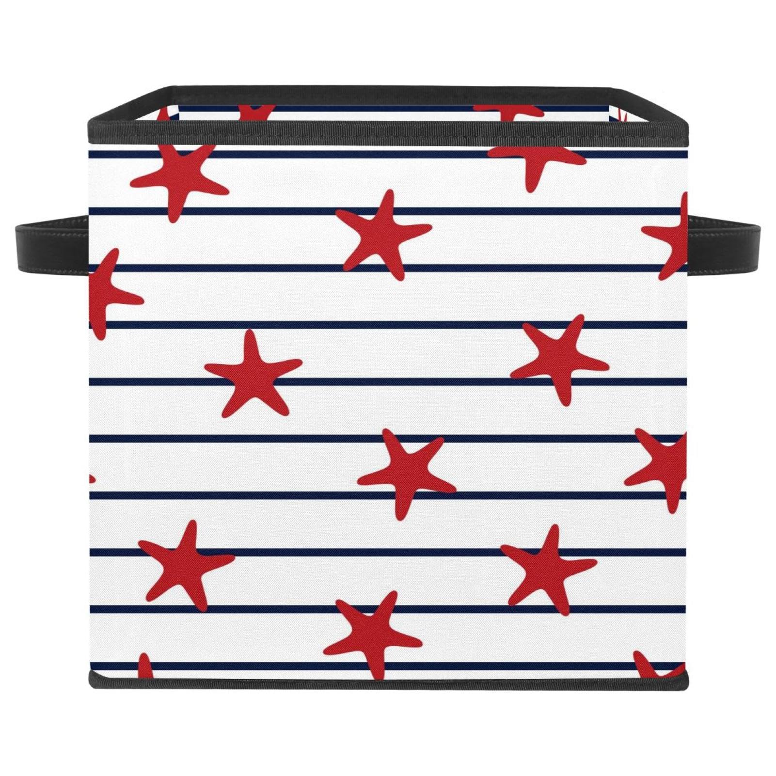 Boîte de rangement pliable marine et rouge pour armoire et chambre