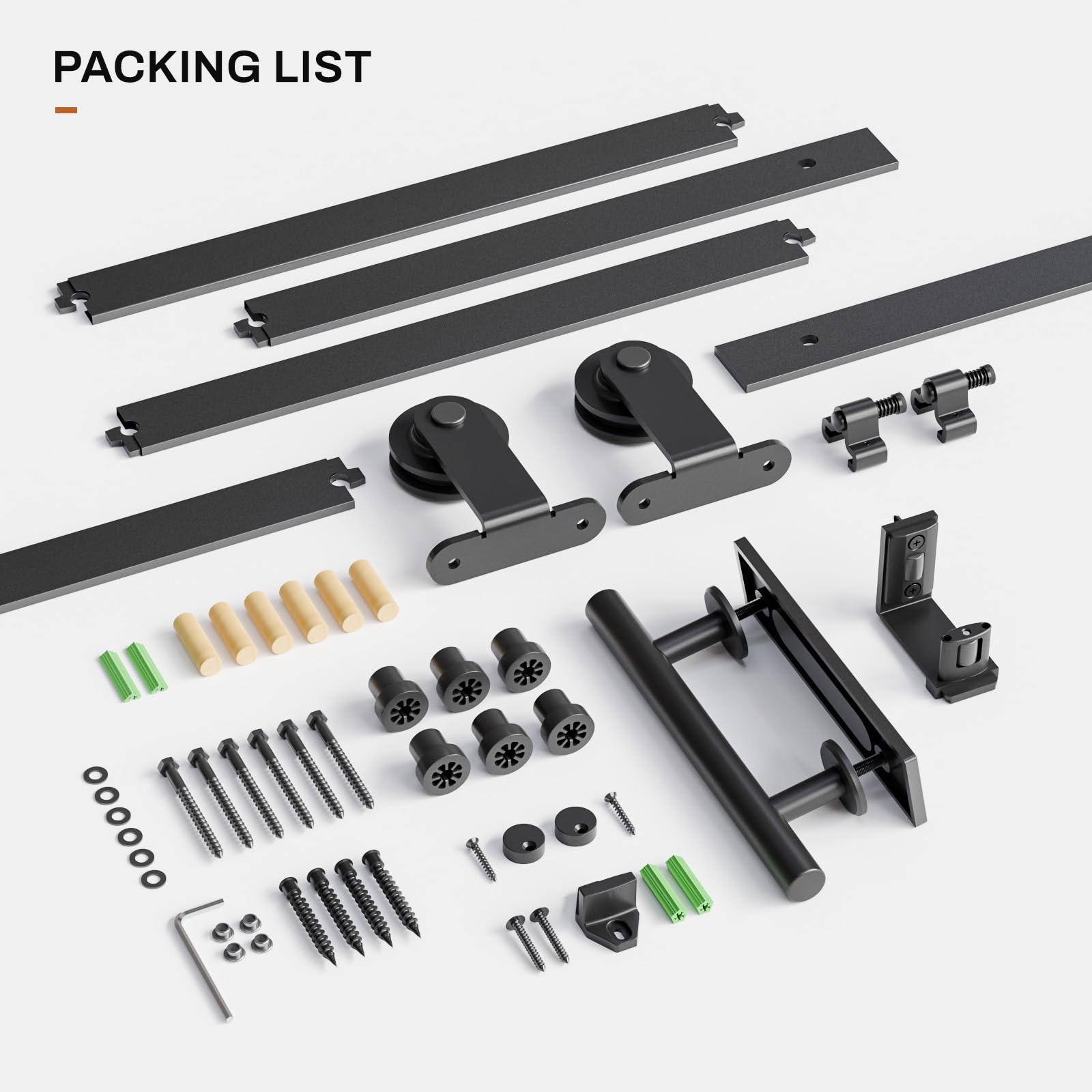 Barn Door Hardware kit 6FT(Whole Set Include Sliding Barn Door Track Kit & Barn Door Handle & Floor Guide) for Single Door-Heavy Duty — Amazon image 6