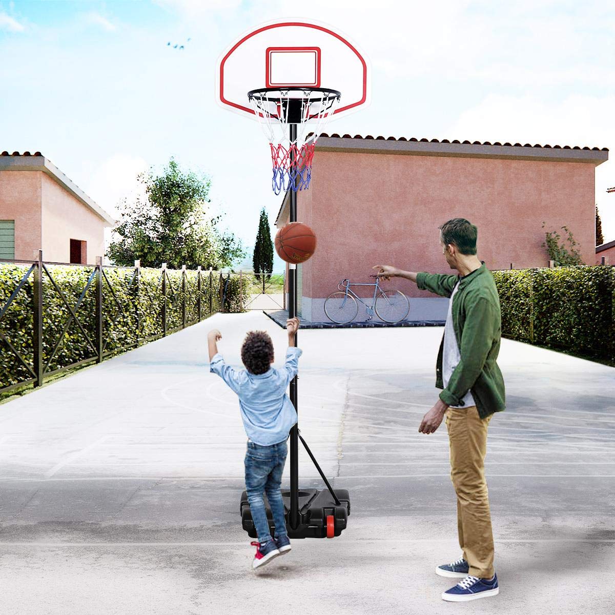 Yaheetech Basketball Portable Hoops & Goals,6.48.2ft HeightAdjustable