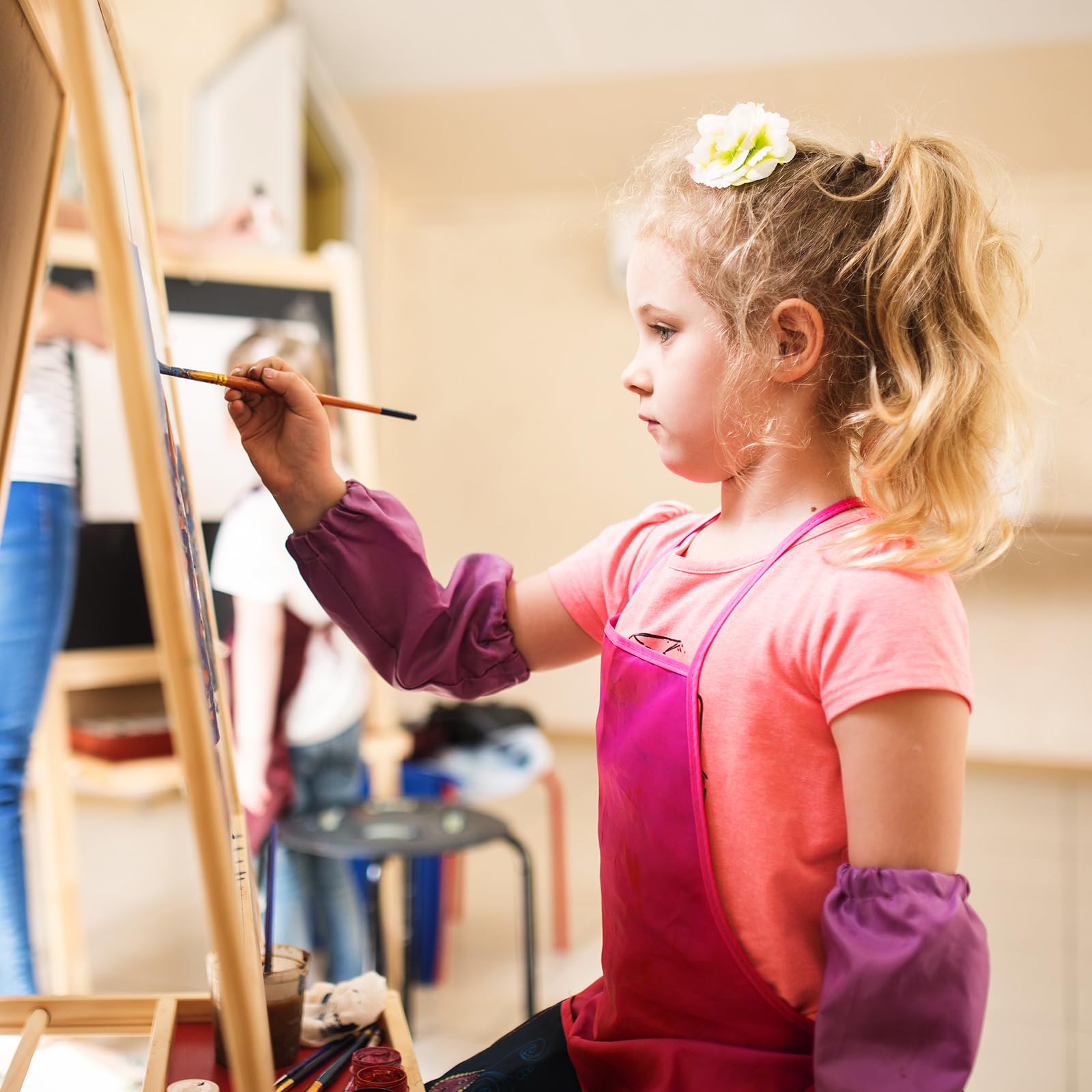 Delantales de pintura para niños, delantal de pintura PLULON a granel para niños, batas de arte para pintura artística, manualidades, hogar, cocina, aula