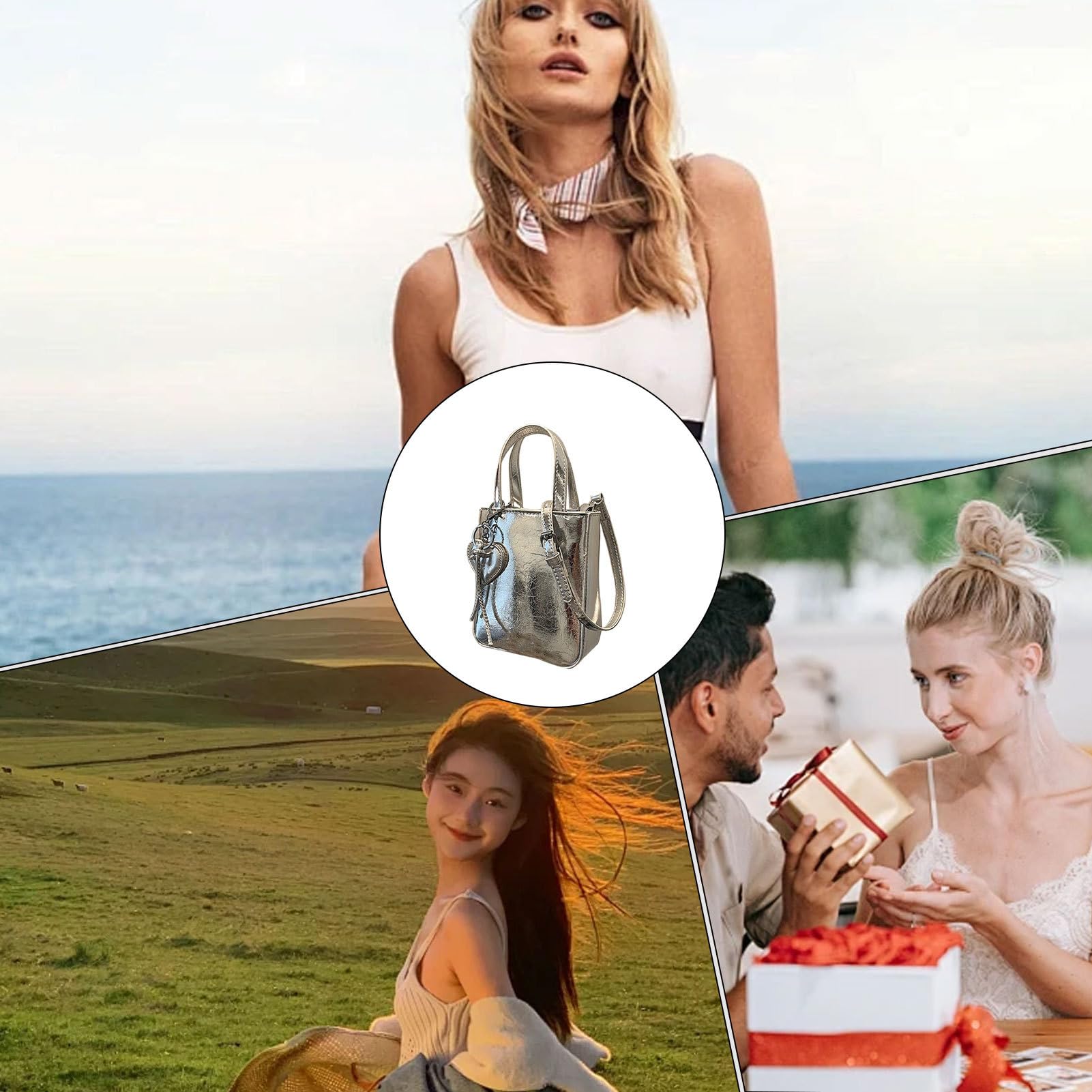 Eimertasche, Einkaufstasche für Damen | PU Eimer Handtaschen Klein Handtasche | Arbeitstasche für Frauen, Hobo Taschen Umhängetasche, lässige Tote Bag für