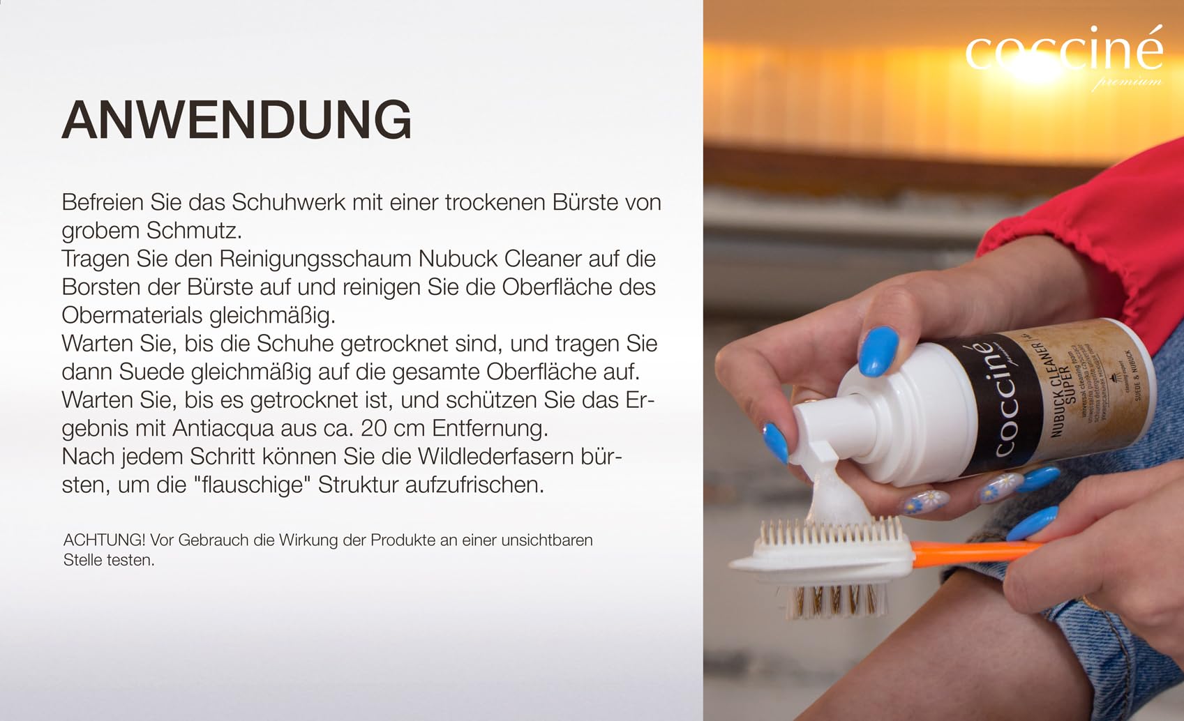 Cocciné - Schuh Pflege Set, Wildleder und Nubuk Pflegeset, Schuhpflege, Schuhreinigung, Farbauffrischung, Wildlederschuhe, Wildlederschuhe Reinigen, Schuh Imprägnierspray