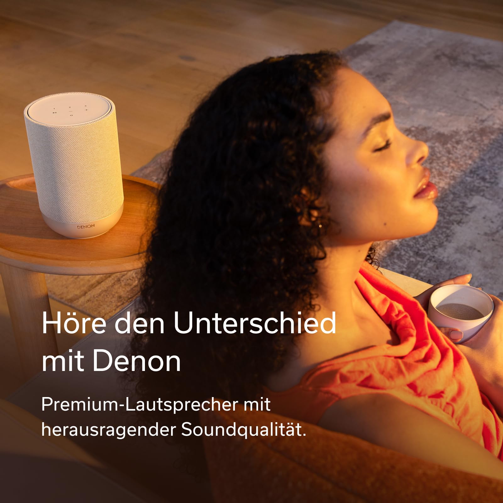 Denon Home 200 Bluetooth Lautsprecher mit HEOS, Dolby Atmos Music, Musikbox Kabellos, Hi-Res Audio, 8 Treiber Array, Stereopaar-Funktion, WLAN, AirPlay 2, Premium Sound & Multiroom - Schwarz