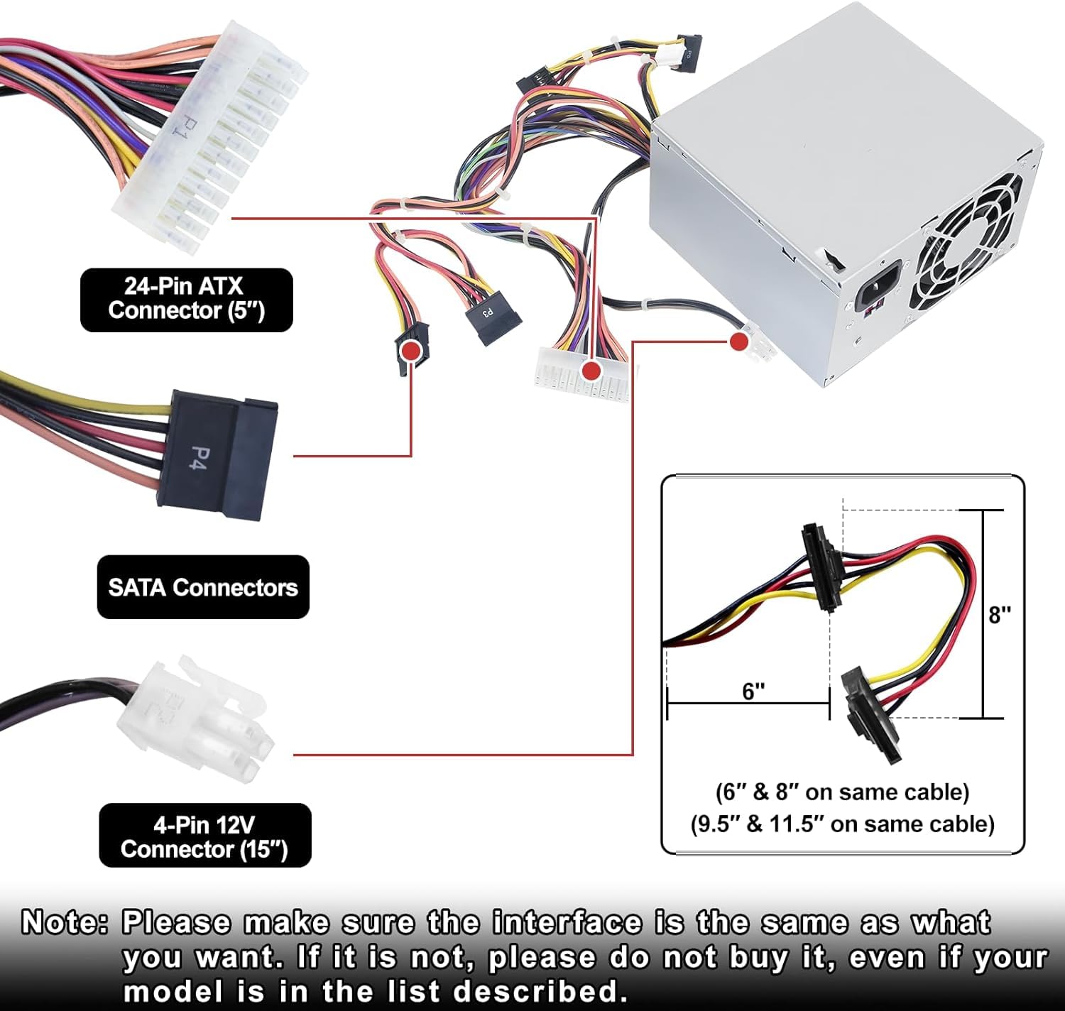 PS-6301-07 Fuente de alimentación de 300 W Compatible con HP Omen 510, 560 y 570. Fuente de alimentación de Repuesto para Servidor HPE ProLiant ML10 Gen9, Compatible con DPS-300AB-73, A 715185-001