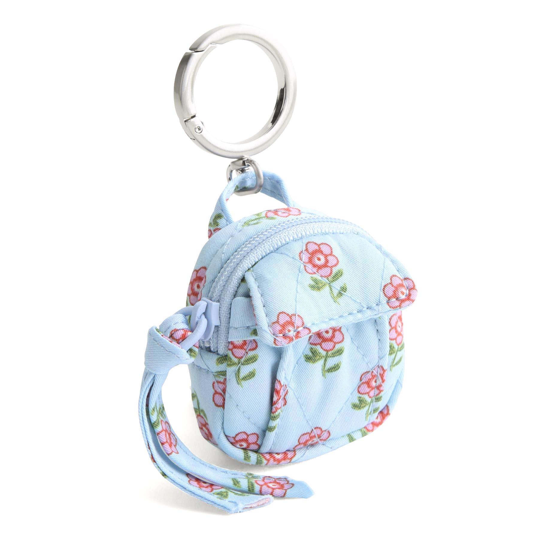 Vera Bradley Women's Original Backpack Bag Charm, Cotton Gabardine Key Ring, Daffodil Ditsy, One Size