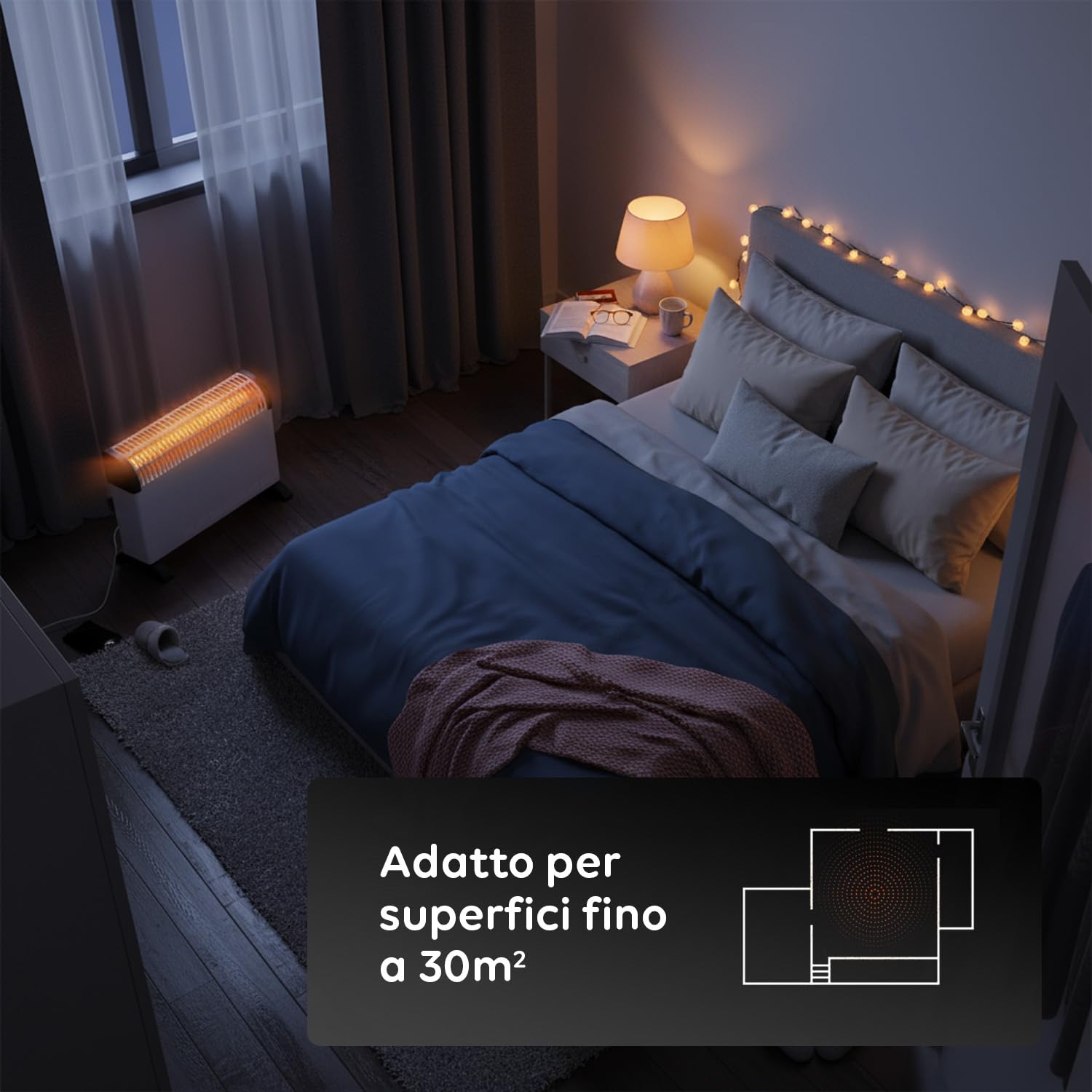 Avilia Termoconvettore Elettrico Silenzioso 2000W - Stufa Elettrica con Piedini Antiscivolo - 3 Impostazioni di Riscaldamento - Protezione Antisurriscaldamento - Ideale per Ambienti Grandi BIANCO