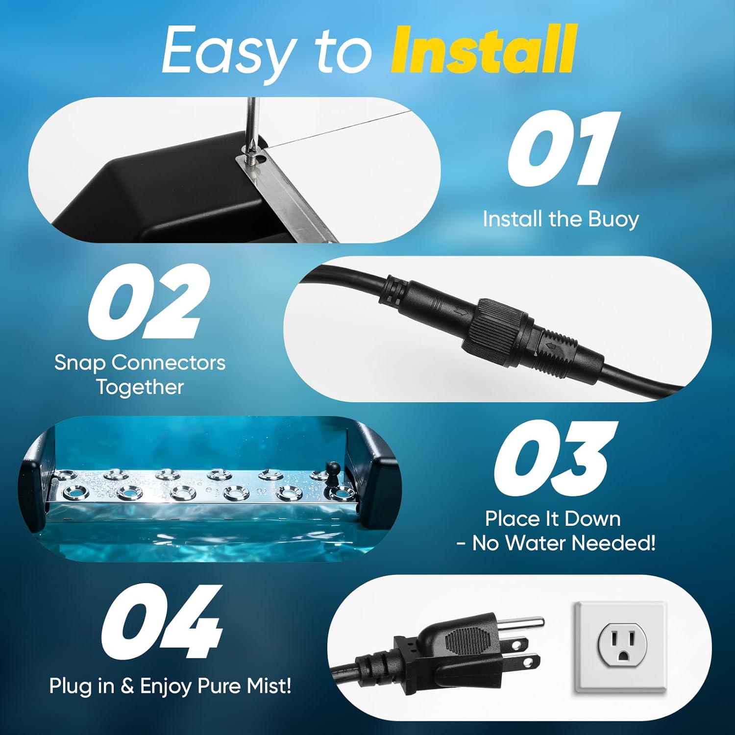 Upgrade 12-Head Ultrasonic Mist Maker Fogger 400W, 9000ml/h Humidifier with Float & Water Shortage Protection, 110V Stainless Steel Waterproof Mister for Garden, Pond, Fountain, Christmas Use