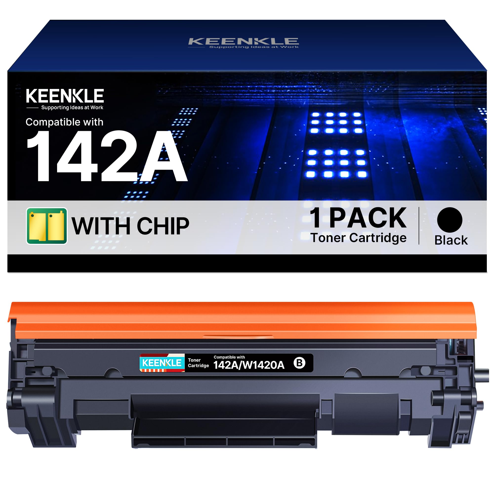 KEENKLE 142A Toner Con Chip Compatibili per HP 142A 142X W1420A W1420X Toner per HP Laserjet Pro M110 M110w Laserjet Pro MFP M140w M140 M139 M139w (Nero, 1-Pack)