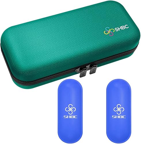 SHBC - Estuche enfriador para viajar, organizador de medicamentos para diabéticos, bolsa refrigerante con aislamiento con 2 paquetes de hielo, color