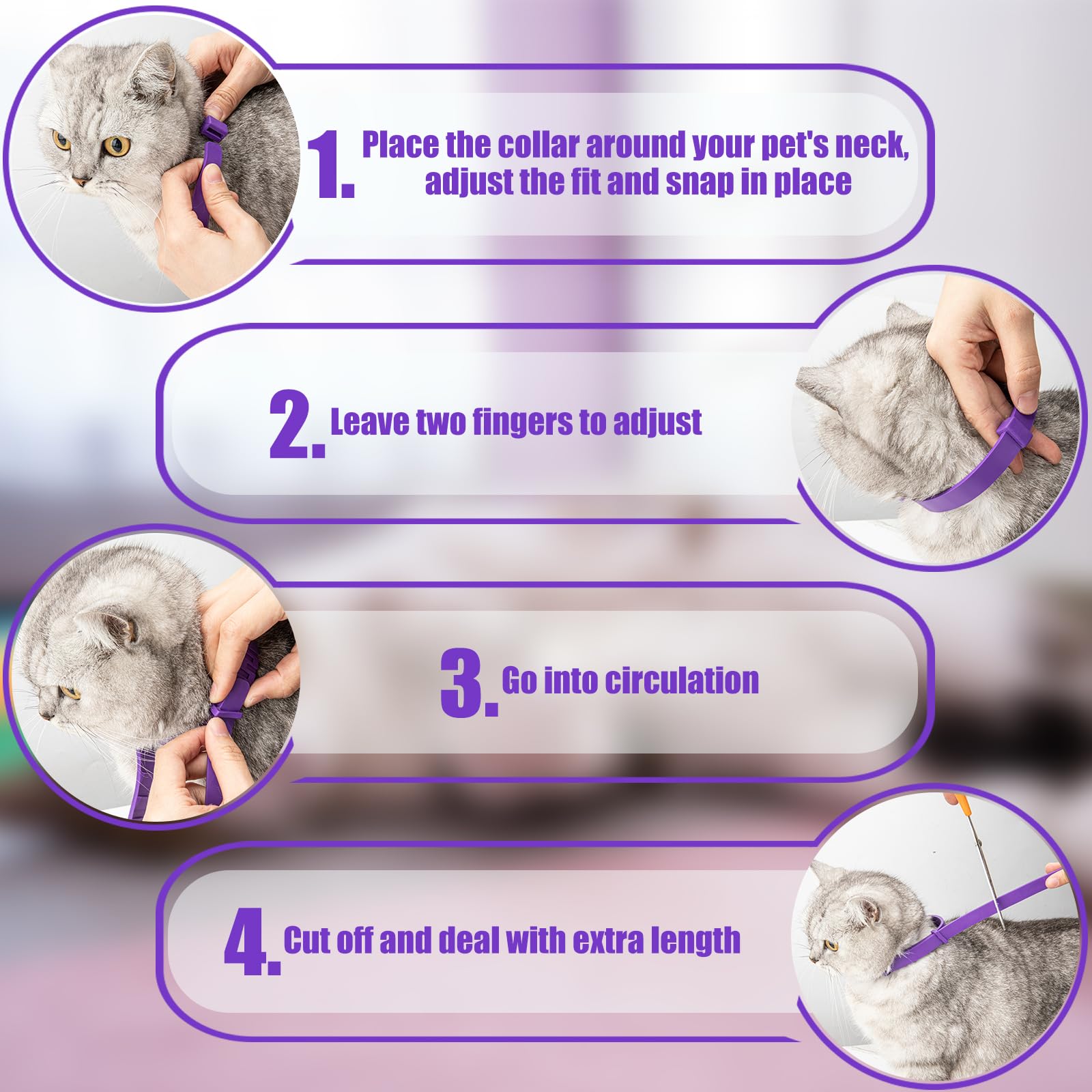 4 Pack Calming Collar for Cats & Kittens - Cat Pheromone Collars for Anxiety Relief for Peeing,Meowing,Fighting,Scratching - image 4