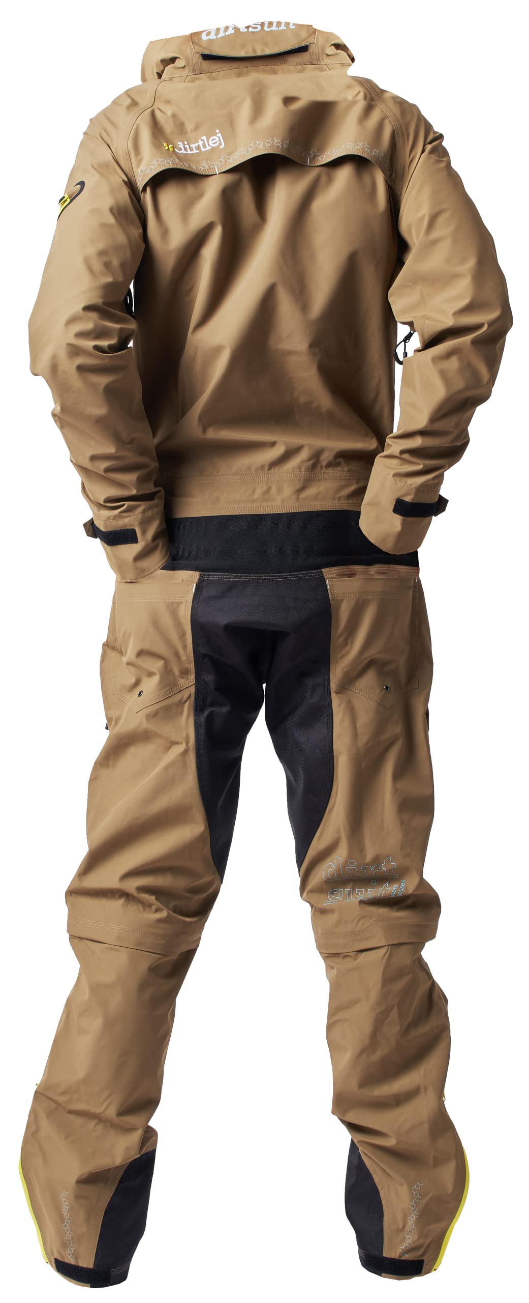 dirtsuit core edition sand/yellow, Fahrradanzug, Matschoverall für Mountainbiker Herren, zip-off-Hose bis Knie