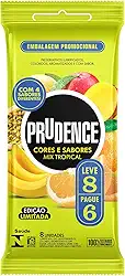 Prudence Preservativo Lubrificado Mix Tropical Leve 8 Pague 6 Unidades