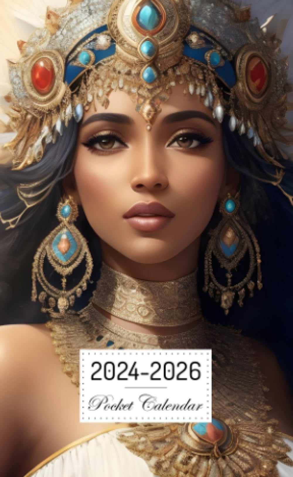 Pocket Calendar 2024-2026: Two-Year Monthly Planner for Purse , 36 Months from January 2024 to December 2026 | Goddess of divine style | Femida