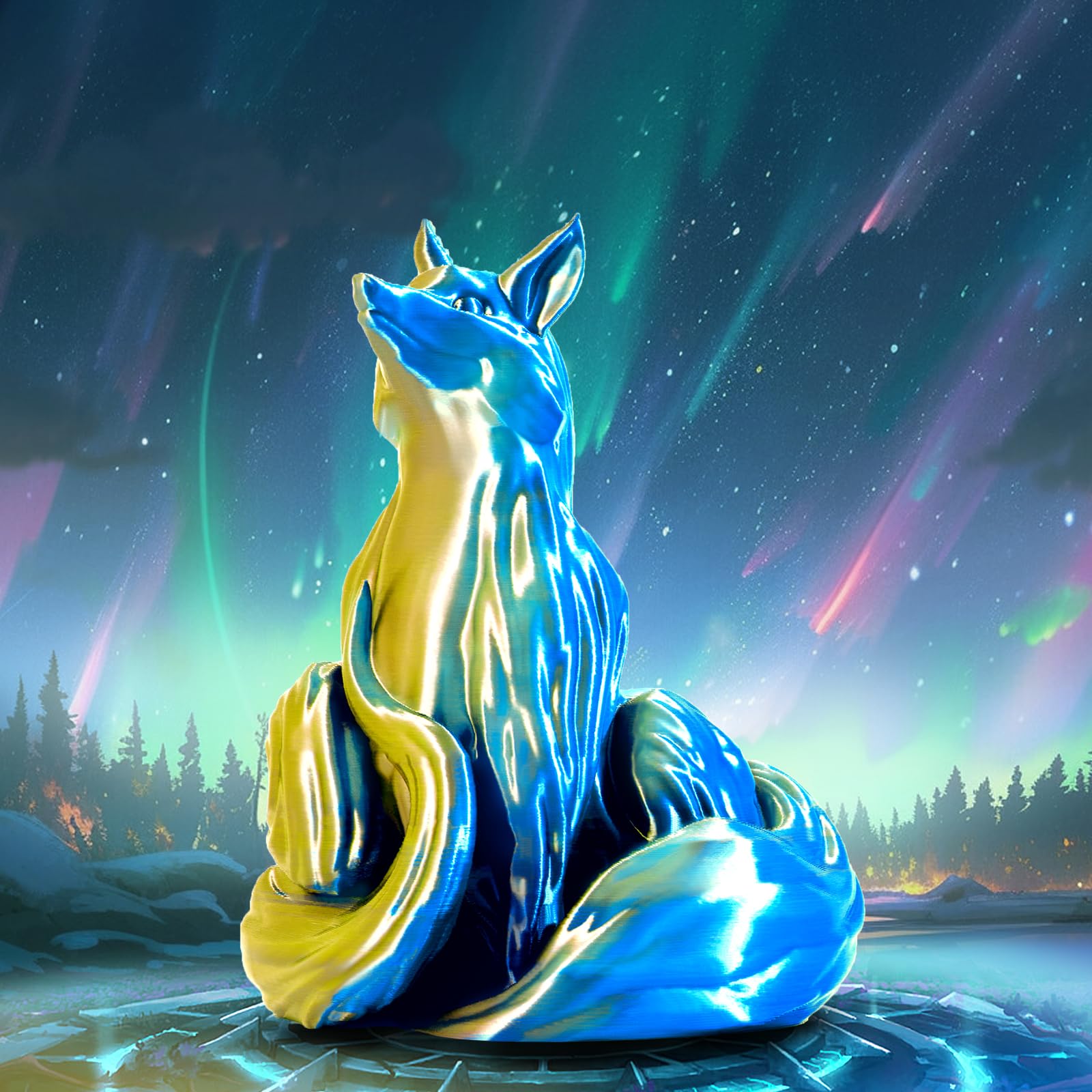 ERYONE Filamento PLA bicolore doppio 1,75 mm, filamento stampante 3D bobina da 1 kg +/- 0,03 mm, oro e blu