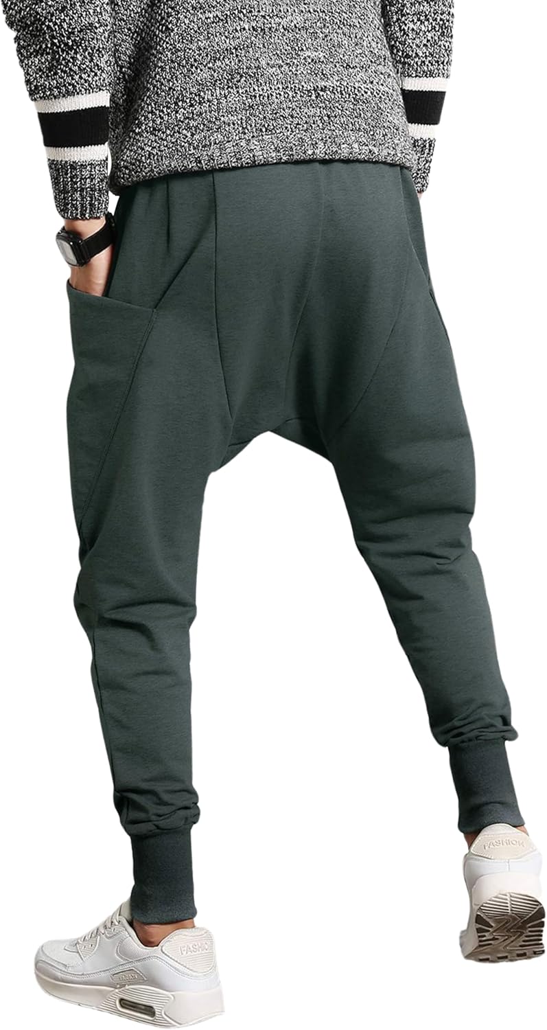PRIJOUHE Men's Joggers, Sweatpants, Low Crotch Sweats Slim Fit Trousers Harem Hip Hop Pants - Image 3