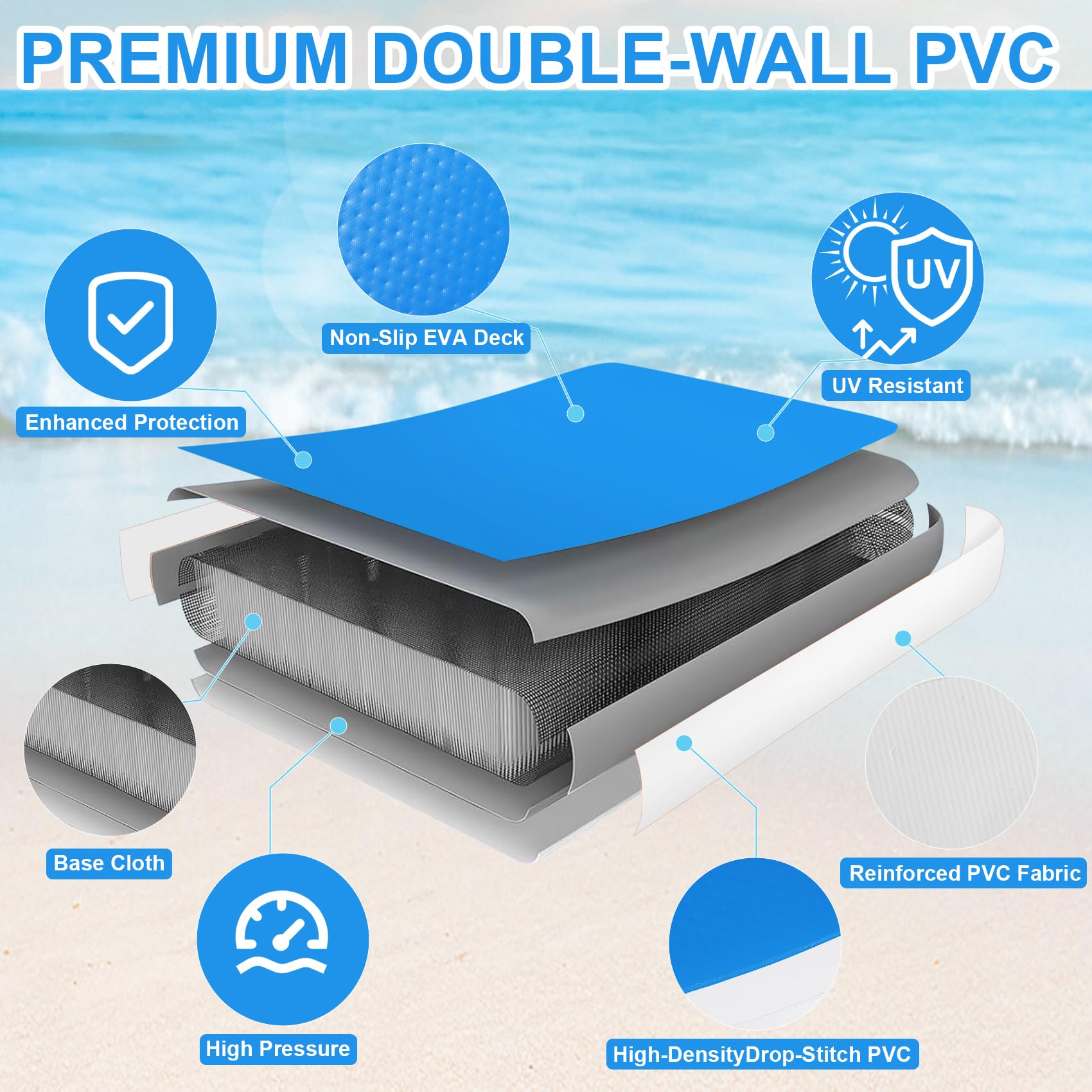 Hamaca hinchable de 245 cm, anillo de natación redondo como plataforma flotante para fiestas de verano, plataforma de natación para lagos, piscinas y el mar