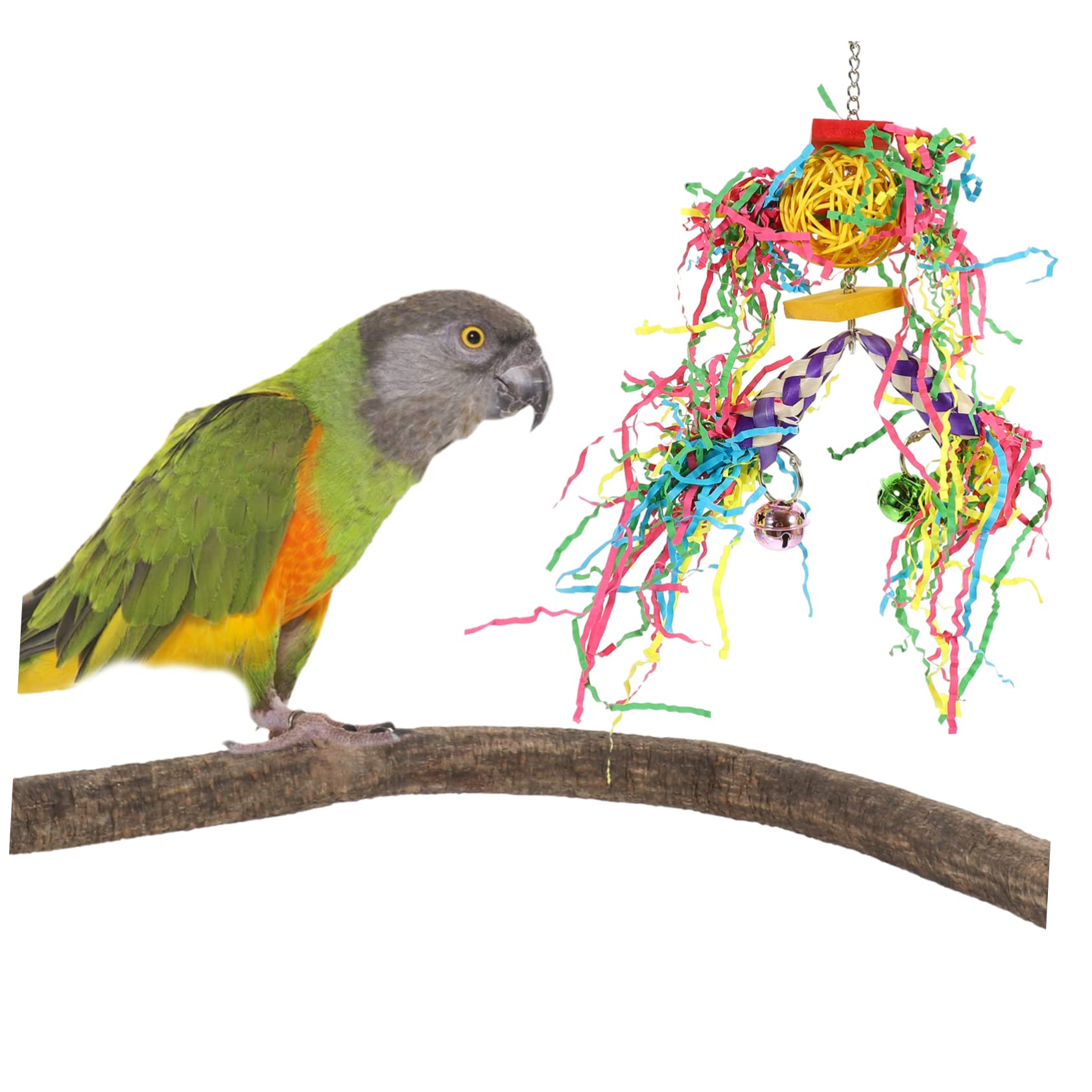 Beavorty 2ensembles Jouets Suspendus à Mastiquer pour Oiseaux Accessoires De Tube Tressé pour Perruches Et Perroquets pour Éviter Ennui Et Oiseaux