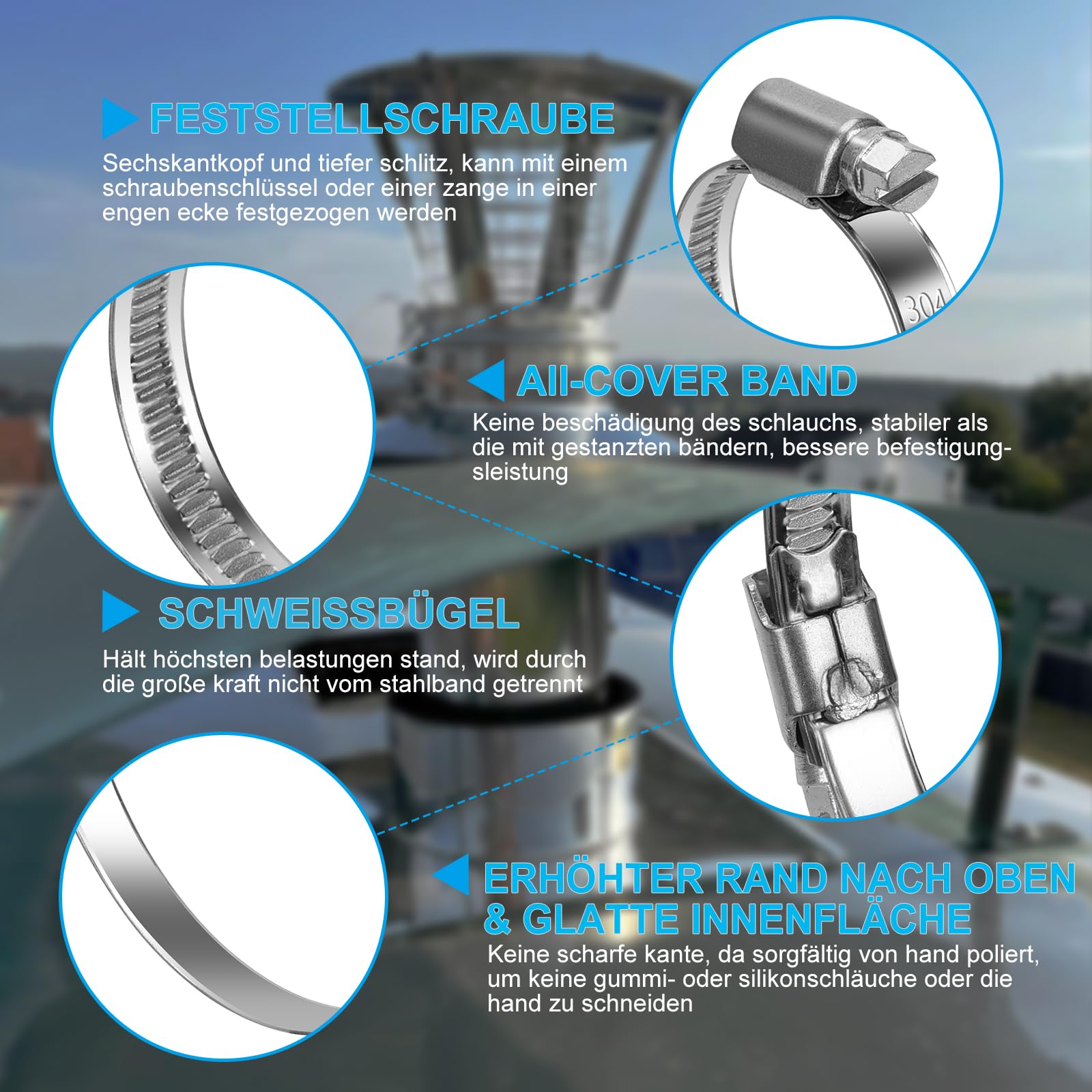 VMUTGA Collier De Serrage Inox, 3M Collier De Serrage Métallique