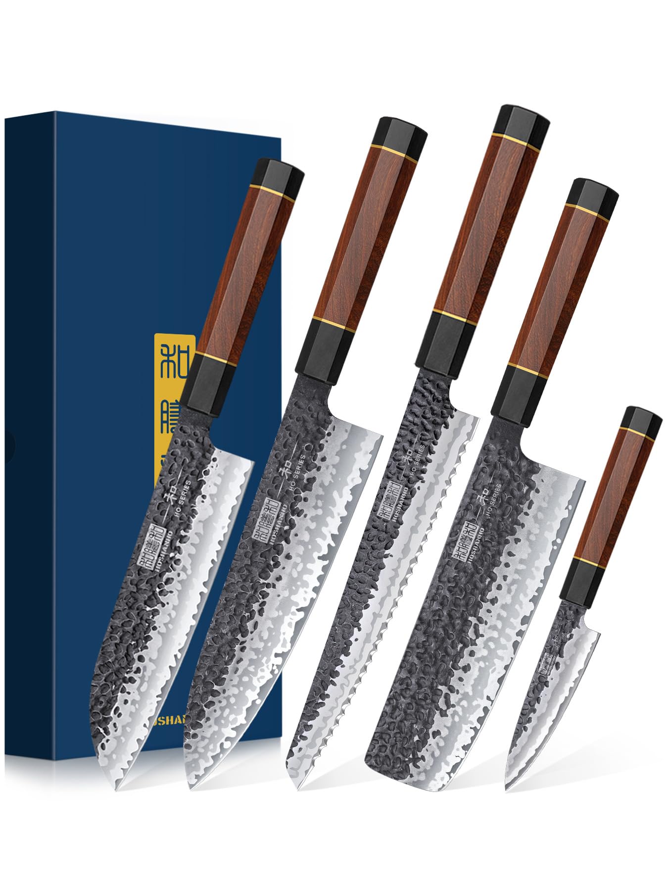 HOSHANHO 5 Piece Rosewood Knife Set
