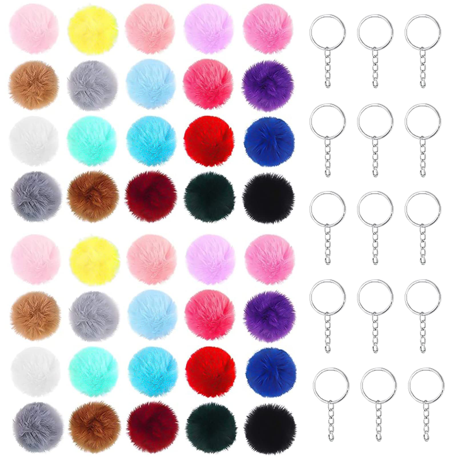 Portachiavi Pompon In Morbida Pelliccia Sintetica – Palla Peluche Per Borse, Zaini E Valigie – Regalo Per Donne E Ragazze