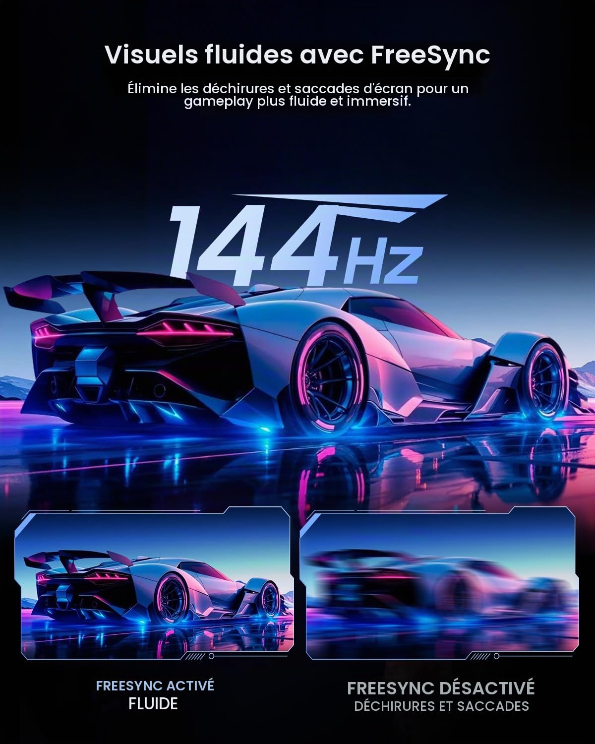 UPERFECT Écran de Jeu Portable 4K 144Hz, 19" 0.1ms 110% DCI-P3 QLED