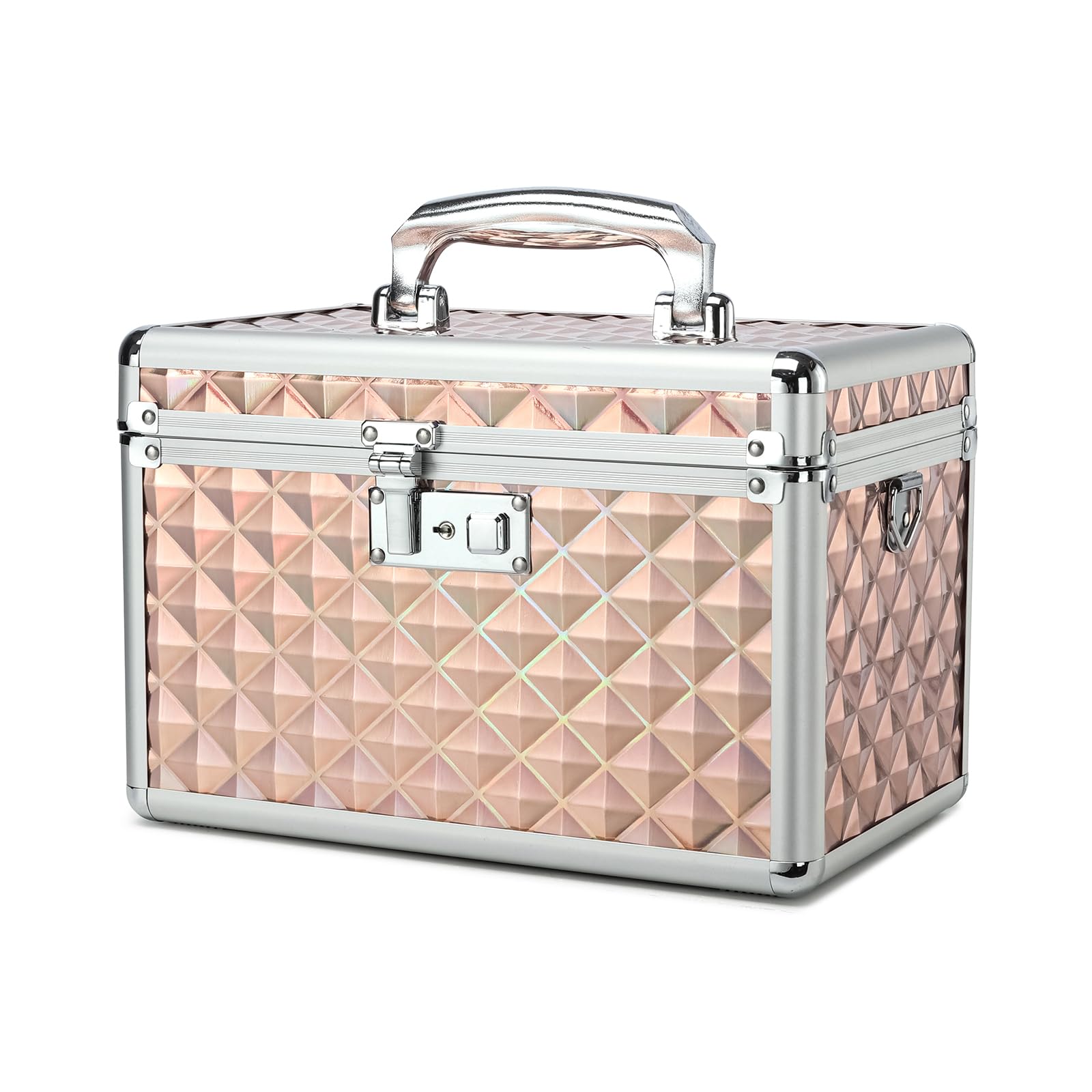 Hewei Works Champagne Medication Lockbox With Key, Lockable Medicine Storage Box, Security Lock Box, Medical Organizer, Multipurpose Lockbox For Home And Outdoor (, Medium)