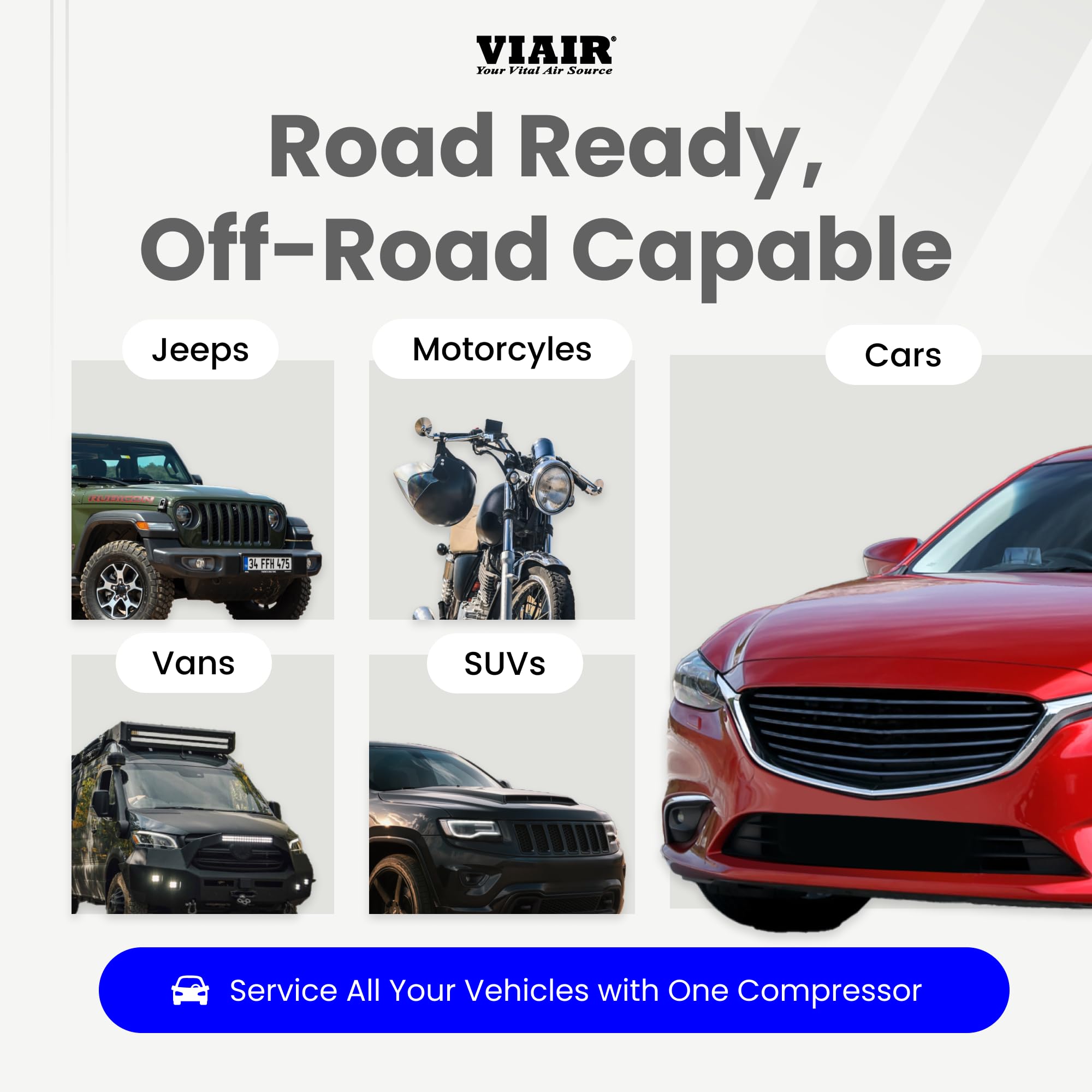 VIAIR Digital EVC85P – Compresseur d'air portable pour voiture, SUV et camion | Fonction d'arrêt automatique préréglée | Pompe à pneu de route 12 V Compresseur d'air 60 PSI