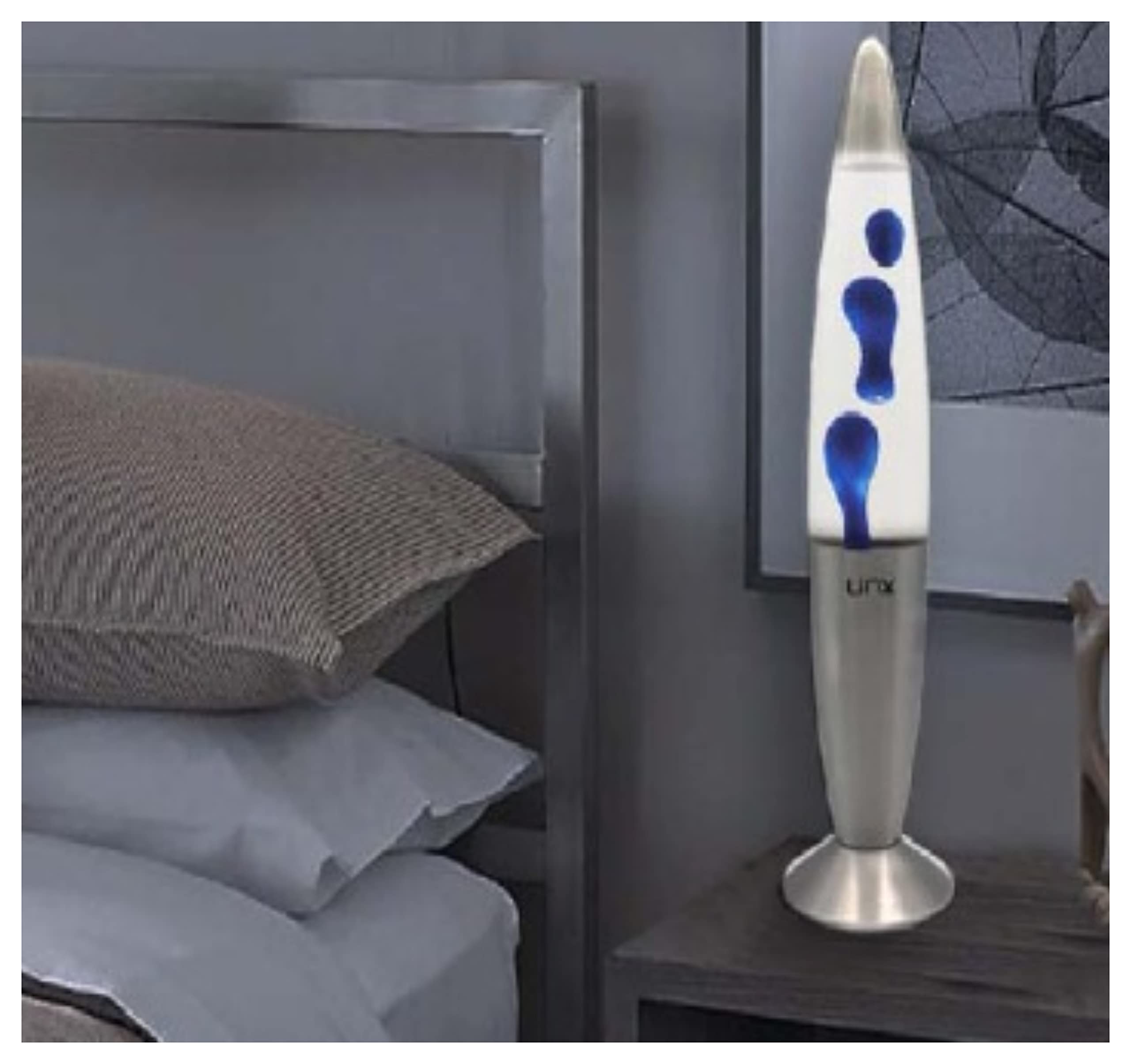 Divas WorldLinx Lava Lamp Night Light Different Colour Decorative Lighting Peaceful Motion 16in Tall Christmas Stocking Filler Gift (Clear Blue Lava Lamp)