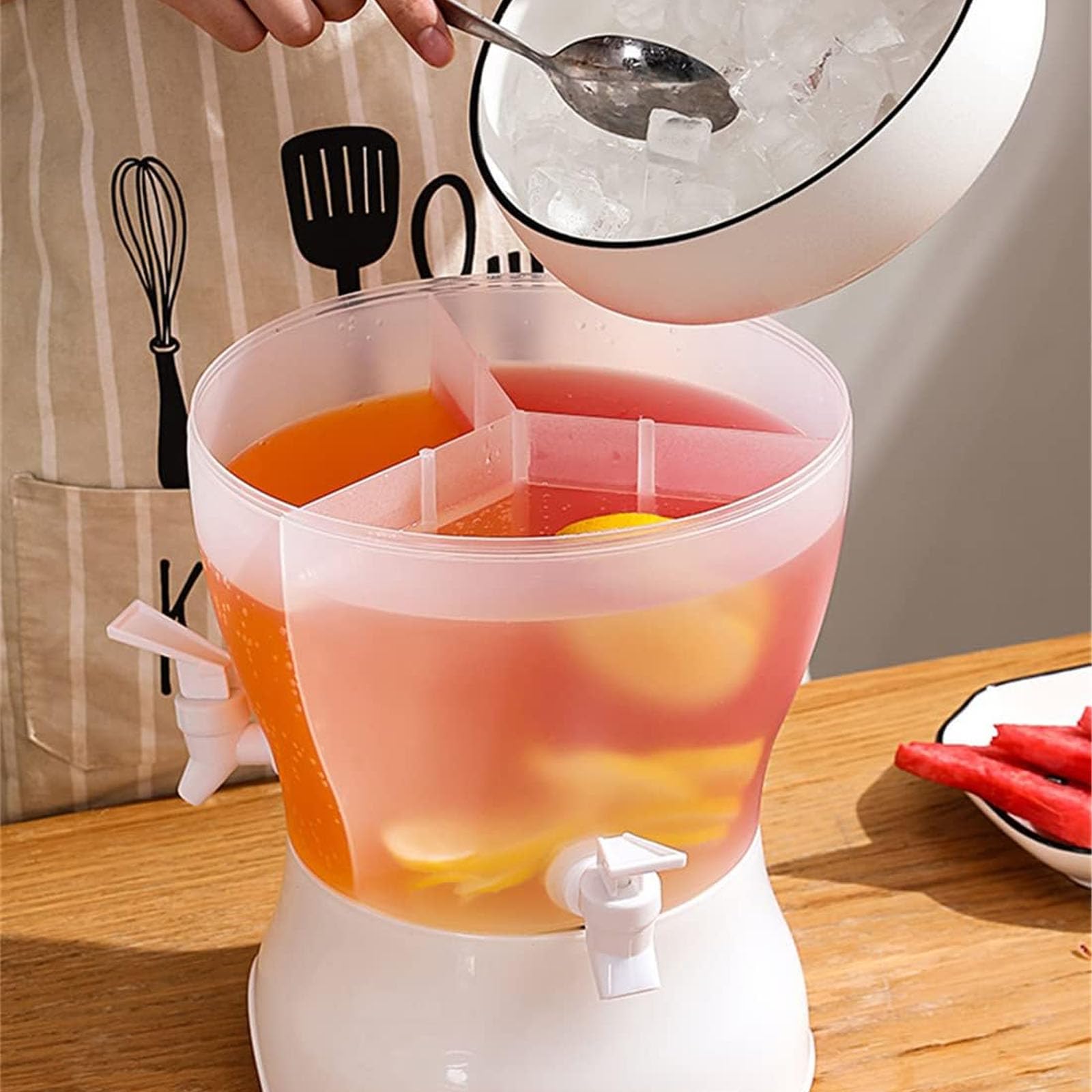 Drehbarer Getränkespender mit 3 Fächern, 5,3 l, für Partys – perfekt für Säfte, Cocktails und mehr