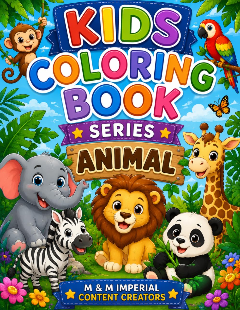 Coloring Book for Kids Series - 13: Fun and Easy Animal Coloring Pages for Toddlers and Preschoolers | Cute Jungle, Farm, and Wild Animal Designs for Creative Learning