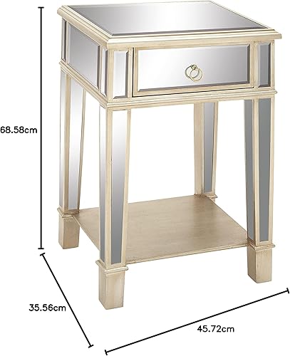 Miniatura 27 de Deco 79 Mesa decorativa de madera con espejo de 1 estante, 18 x 14 x 27 pulgadas, beige Beige,Crema,Plata,https://www.amazon.com/dp/undefined
