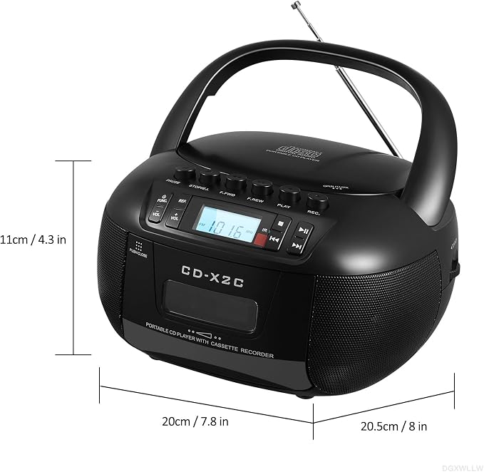 Reproductor de CD y Cassette Boombox con Bluetooth miniatura 9
