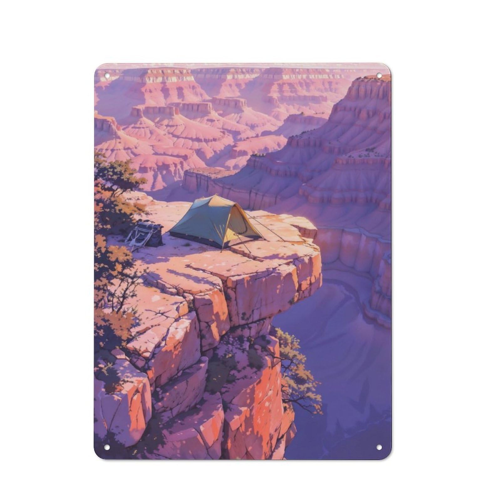 Junmoney Grand Canyon Camp Tin Sign 40X30cm With For Pub Or Café, Retro-Style Decor, Suited To Café Interior Fans